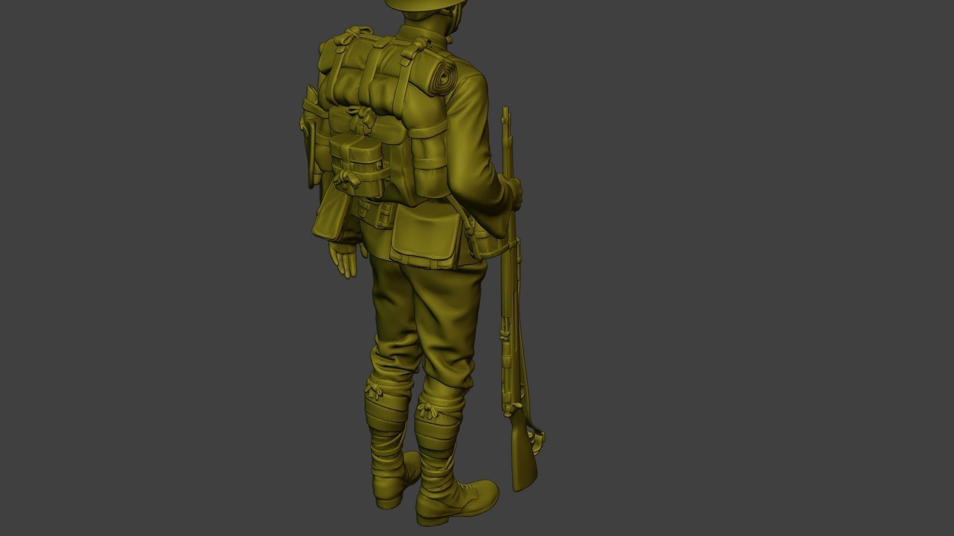 Japanese soldier ww2 Attention4 J1 3D print model_25