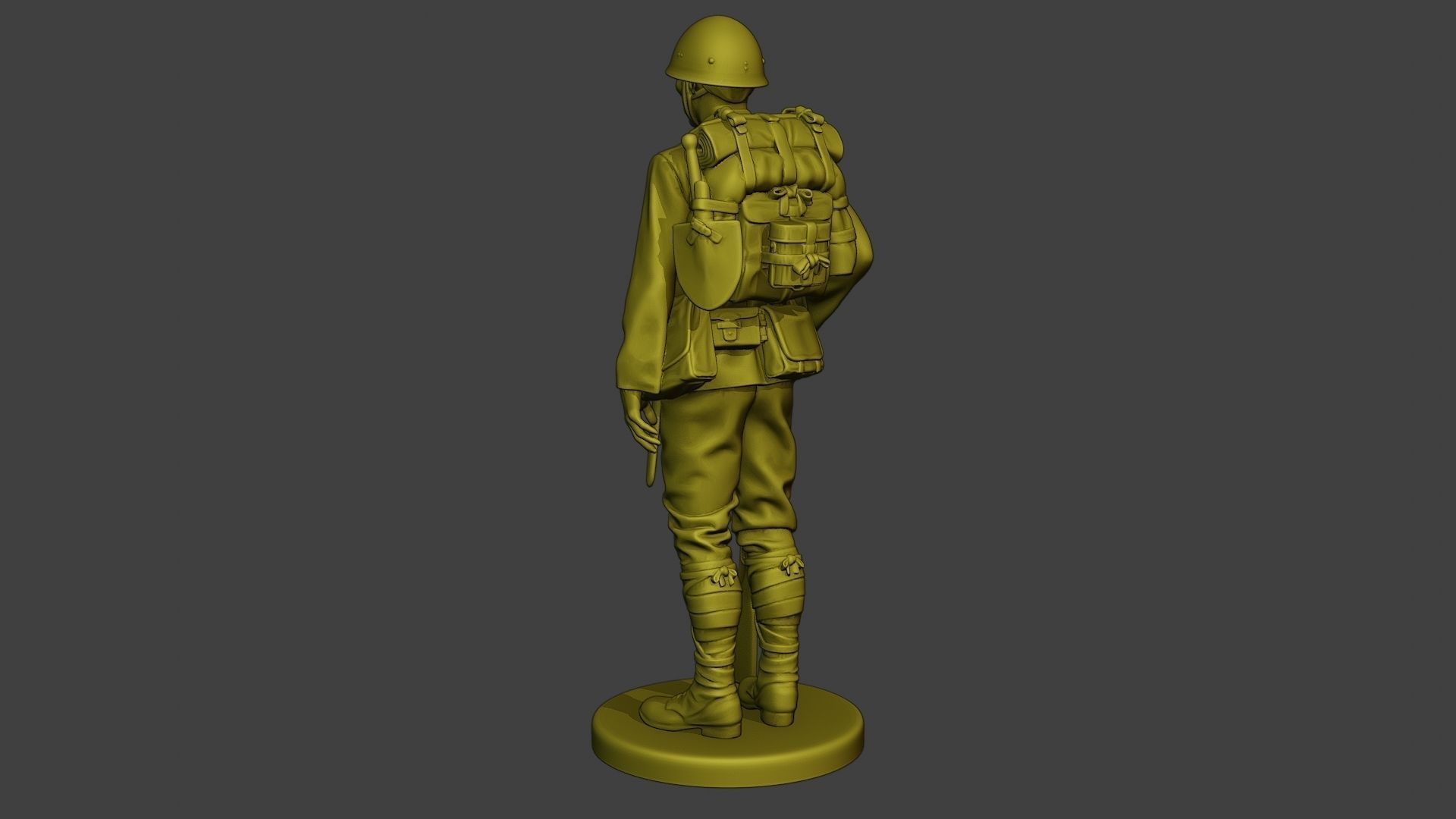 Japanese soldier ww2 Attention4 J1 3D print model_3