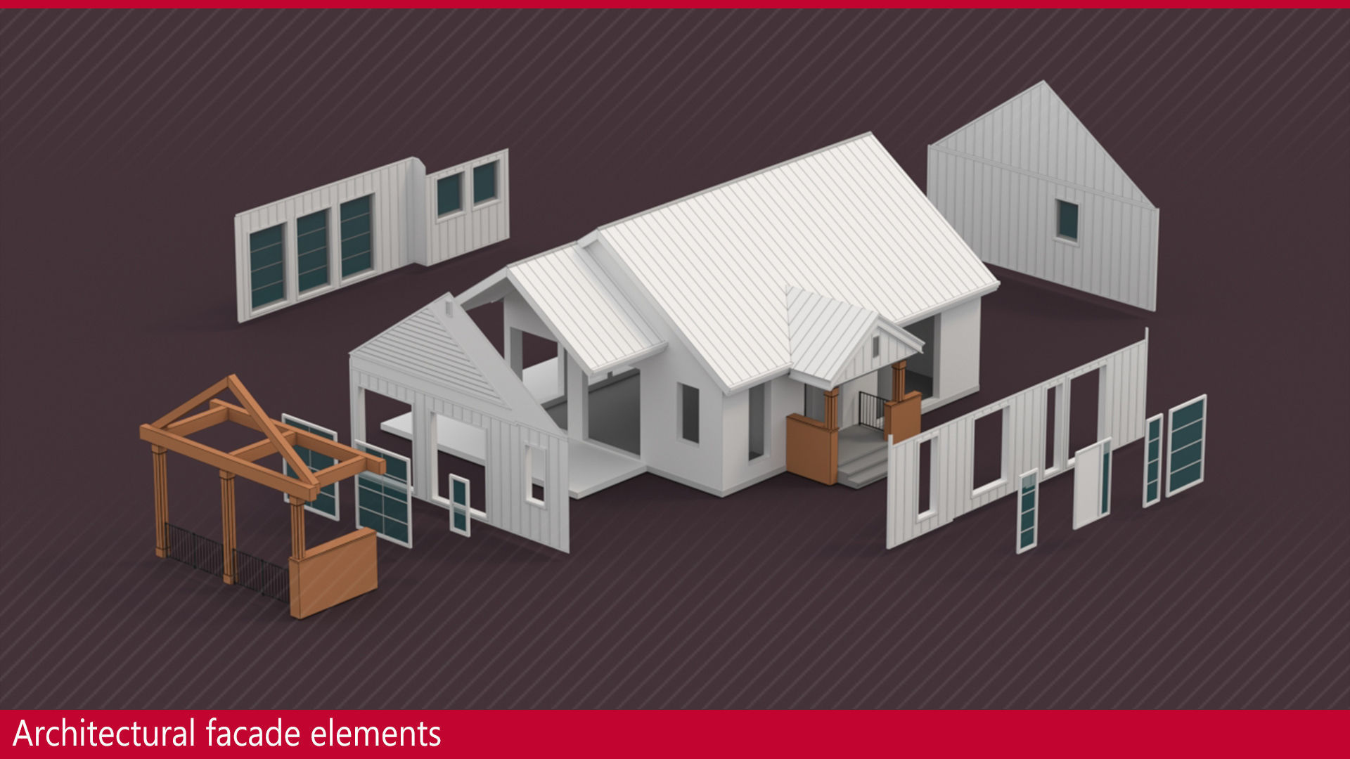Country House No 01 - Base Mesh Low-poly 3D model_2