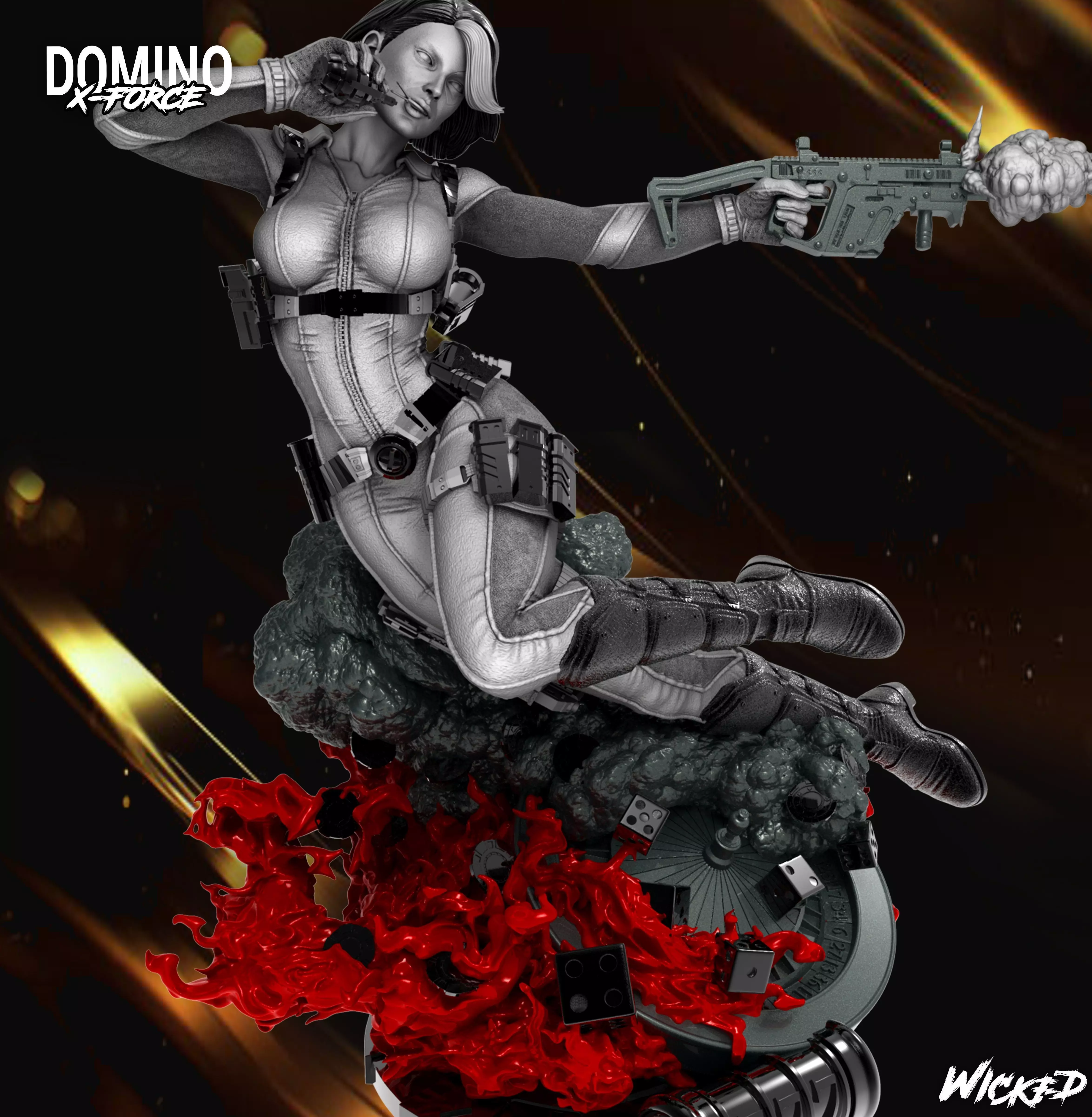 Wicked Marvel Domino Sculpture Tested and ready for 3d printing 3D print model