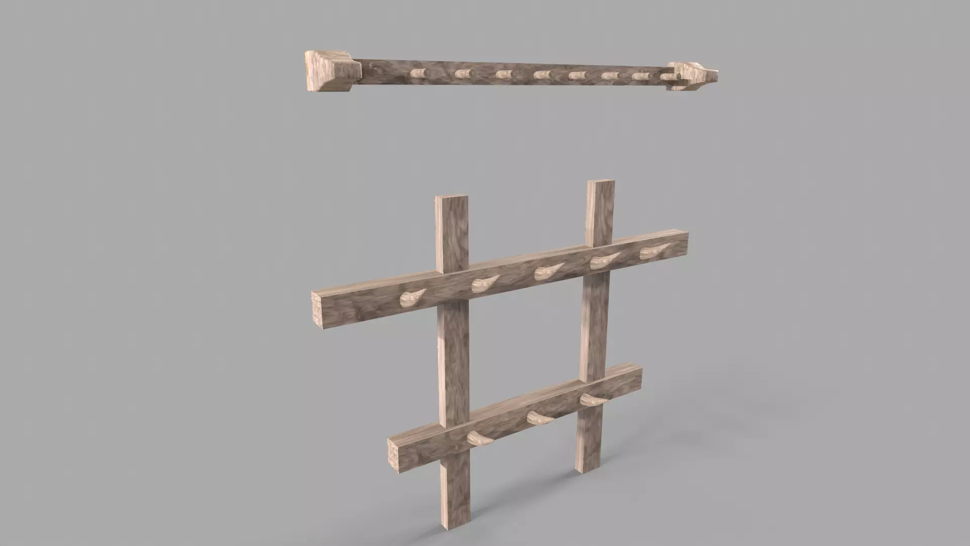 Medieval Hangers Low-poly 3D model_0