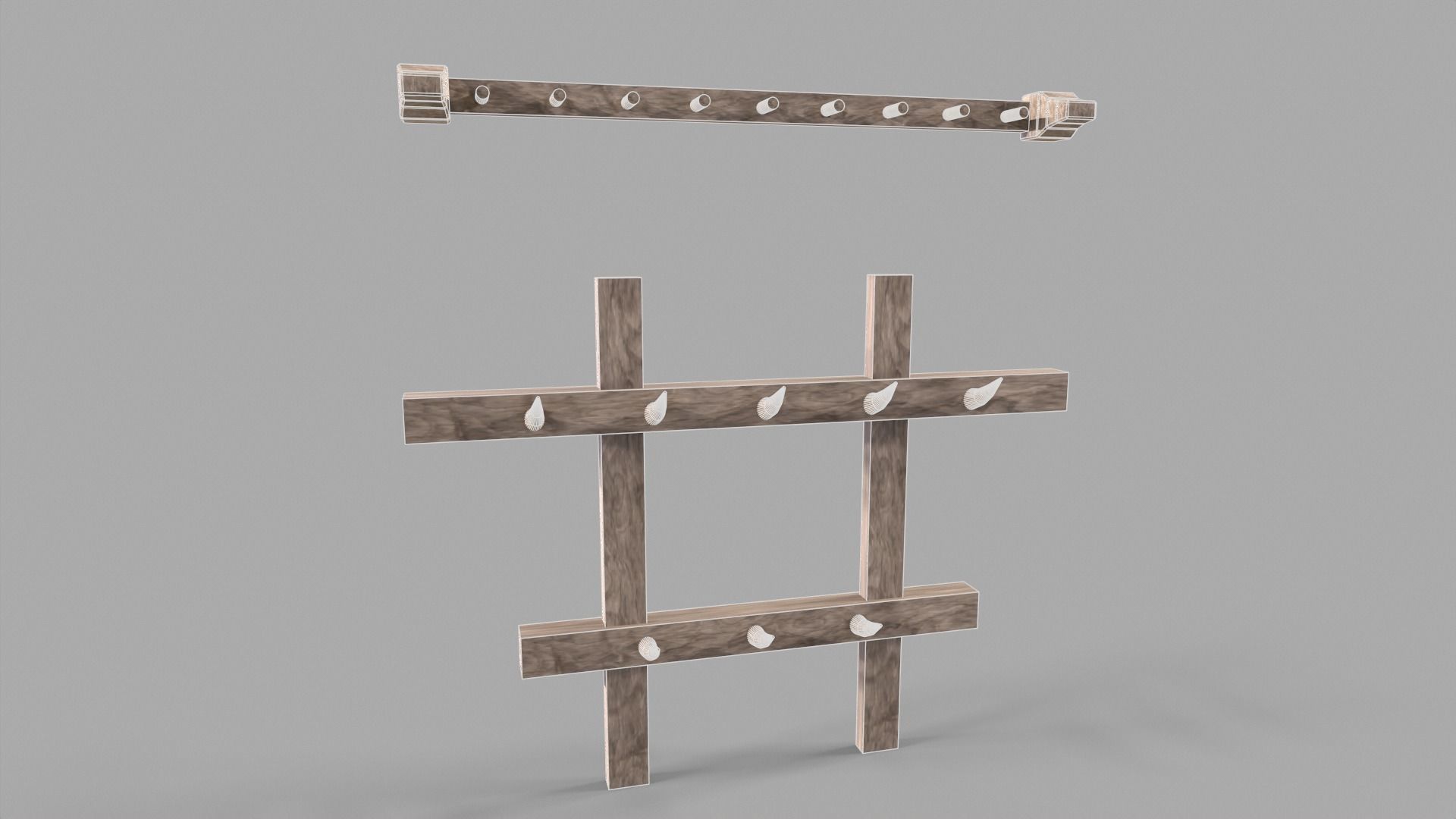 Medieval Hangers Low-poly 3D model_5