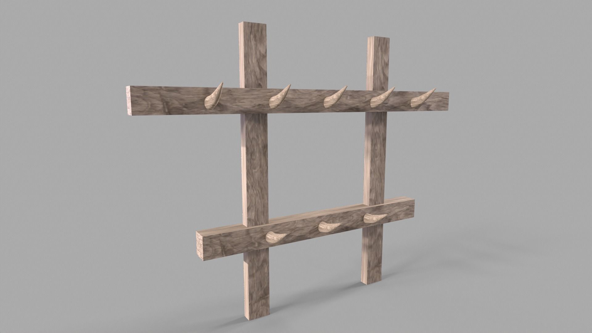Medieval Hangers Low-poly 3D model_2