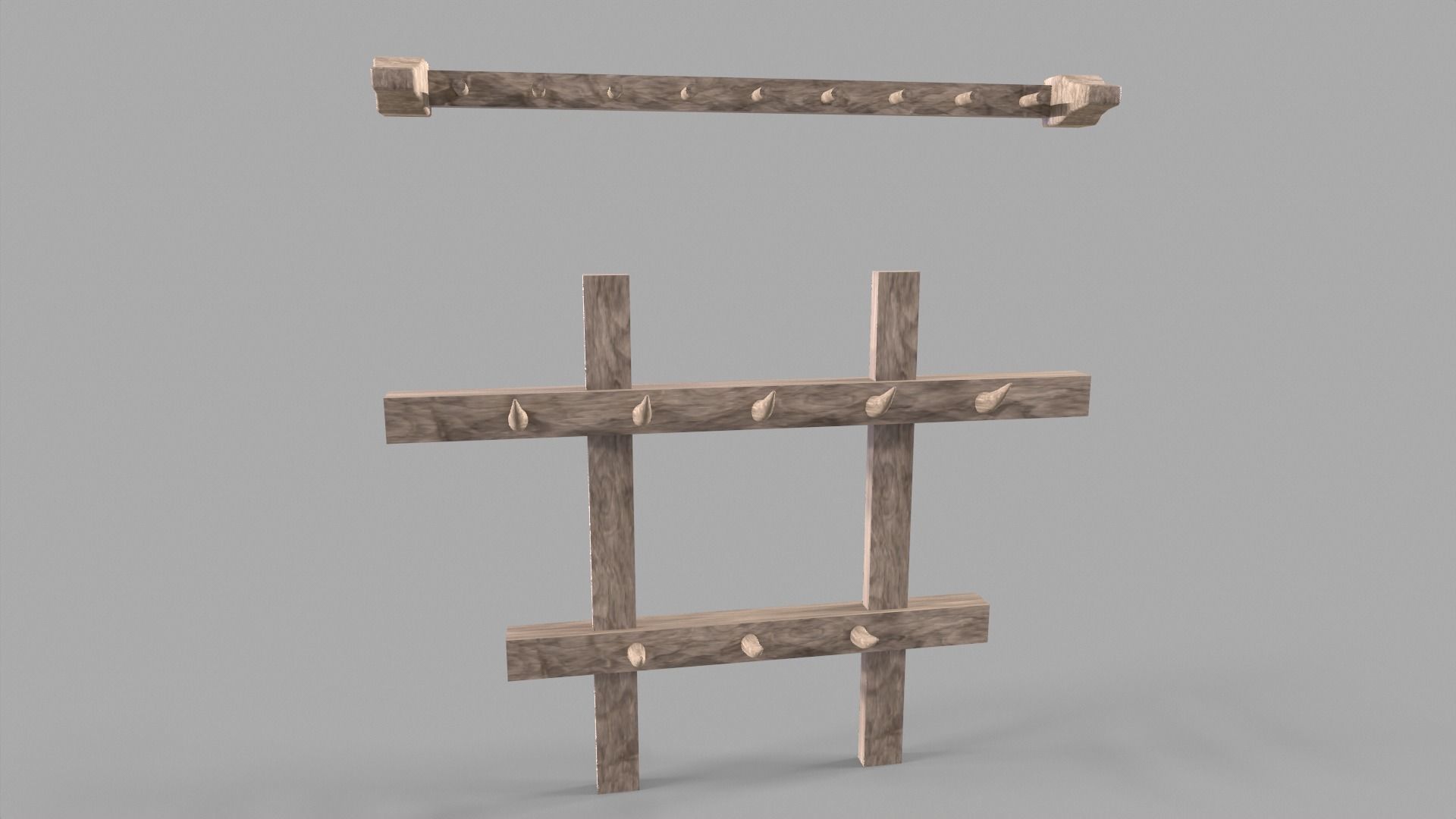 Medieval Hangers Low-poly 3D model_1
