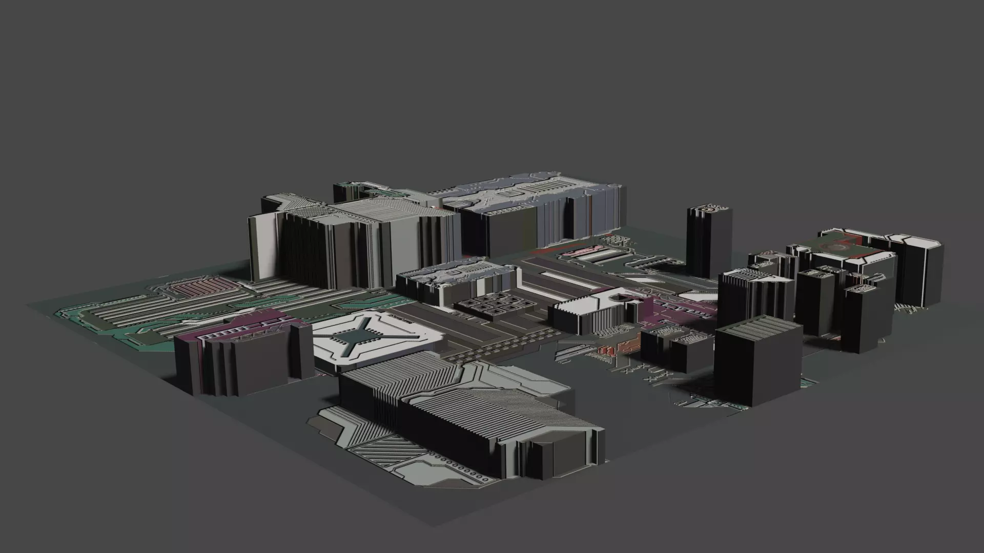 Sci-Fi City In Blender Mars Sci Fi Blender Universe 3D model