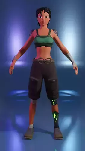 Compact girl character modeling 