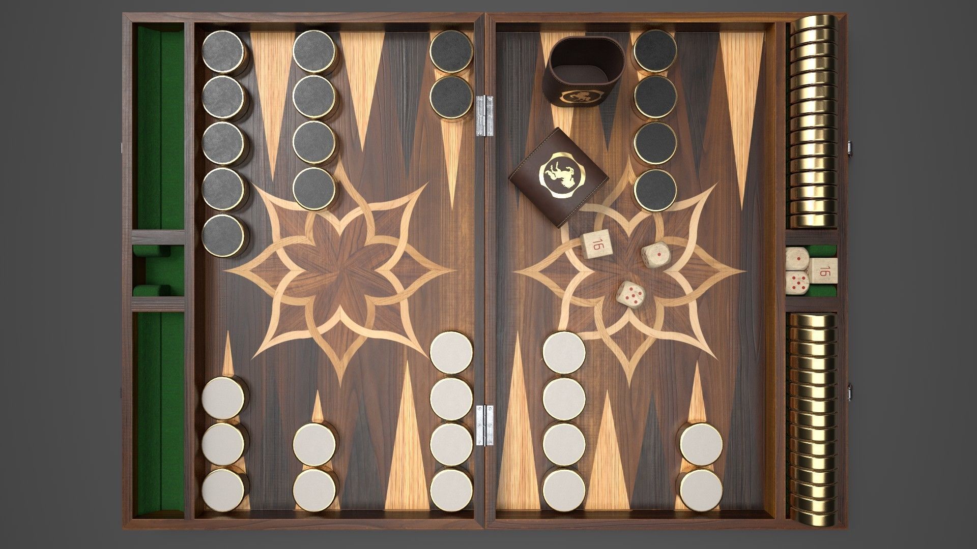 Backgammon board - 3 versions 3D model_8