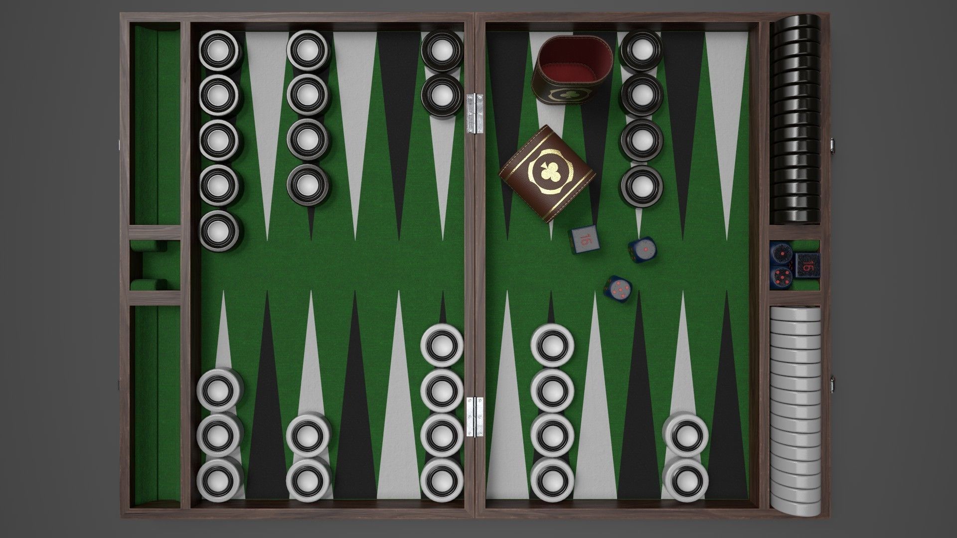 Backgammon board - 3 versions 3D model_7