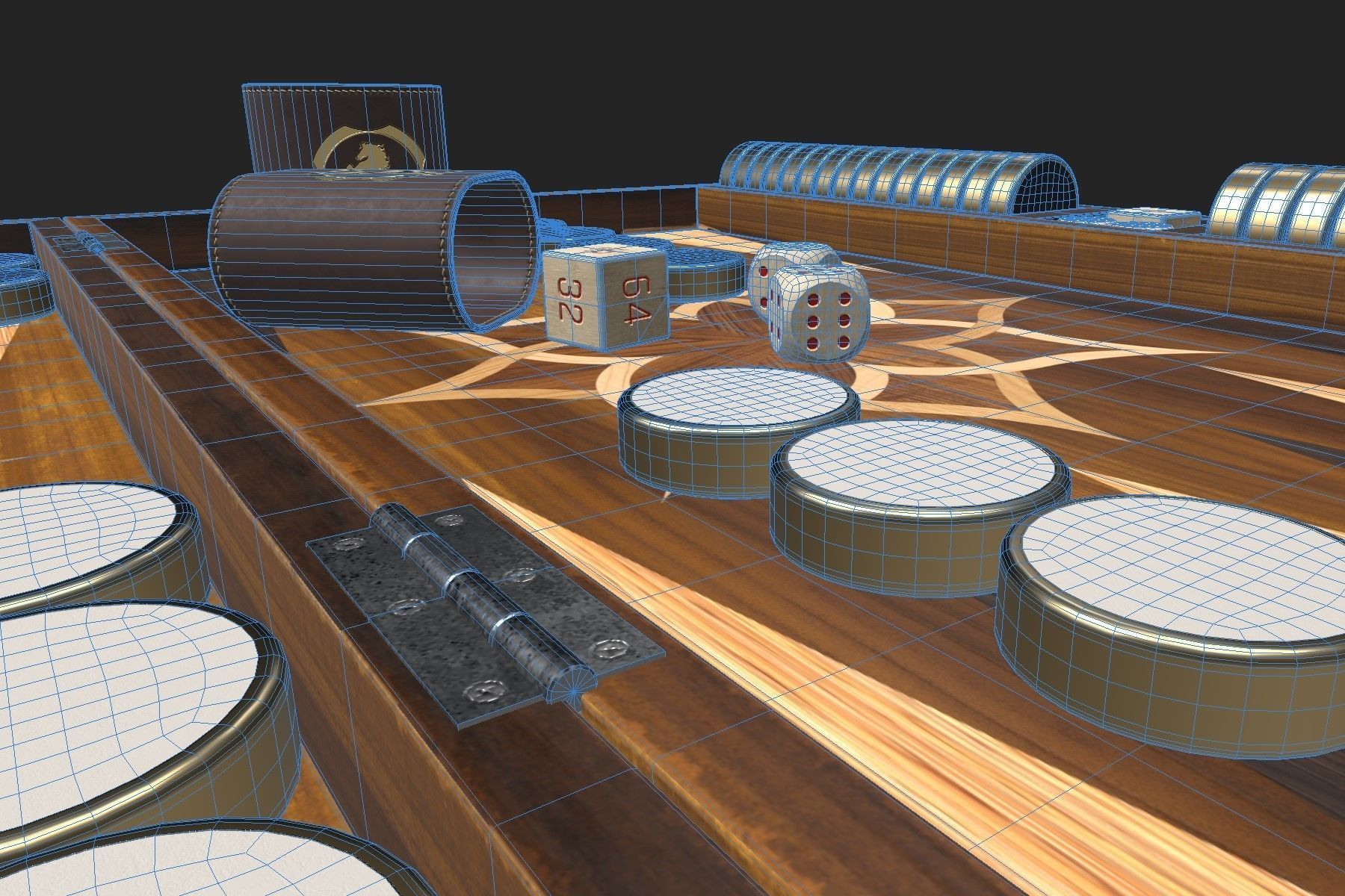 Backgammon board - 3 versions 3D model_12