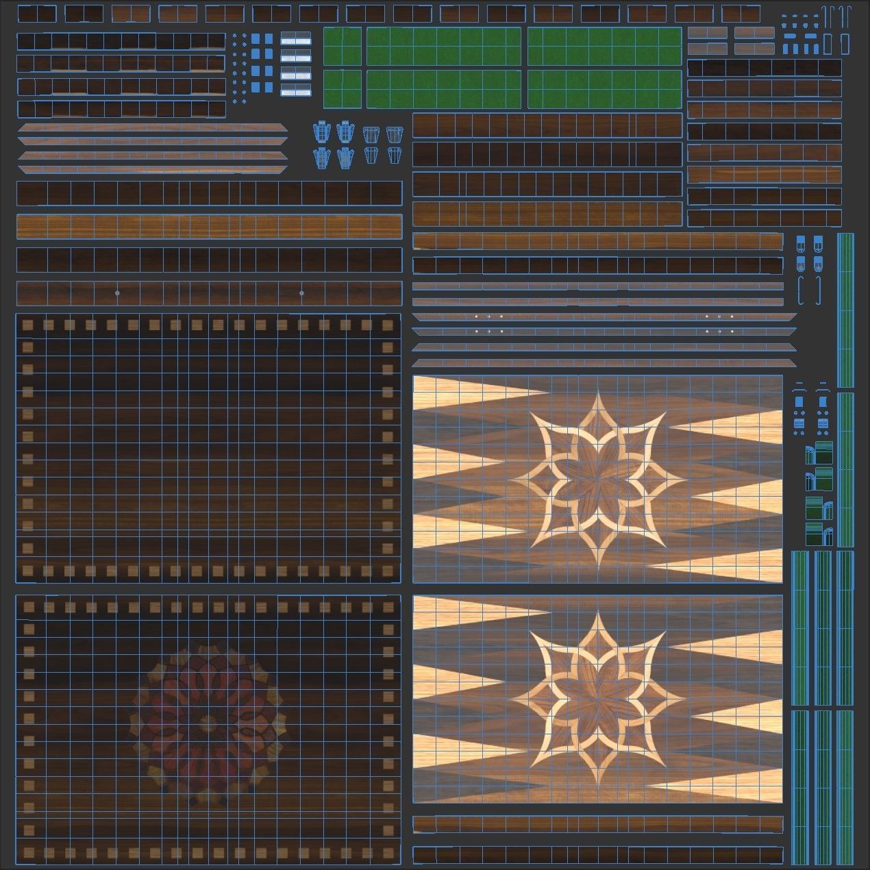 Backgammon board - 3 versions 3D model_13
