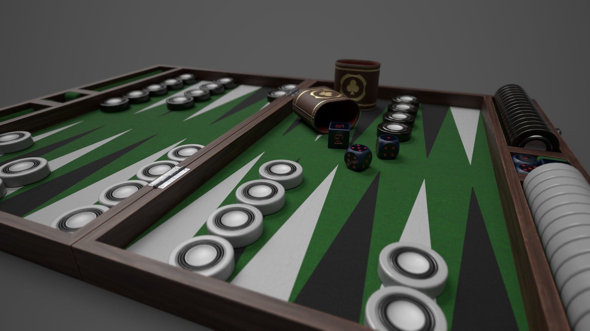 Backgammon board - 3 versions 3D model_4