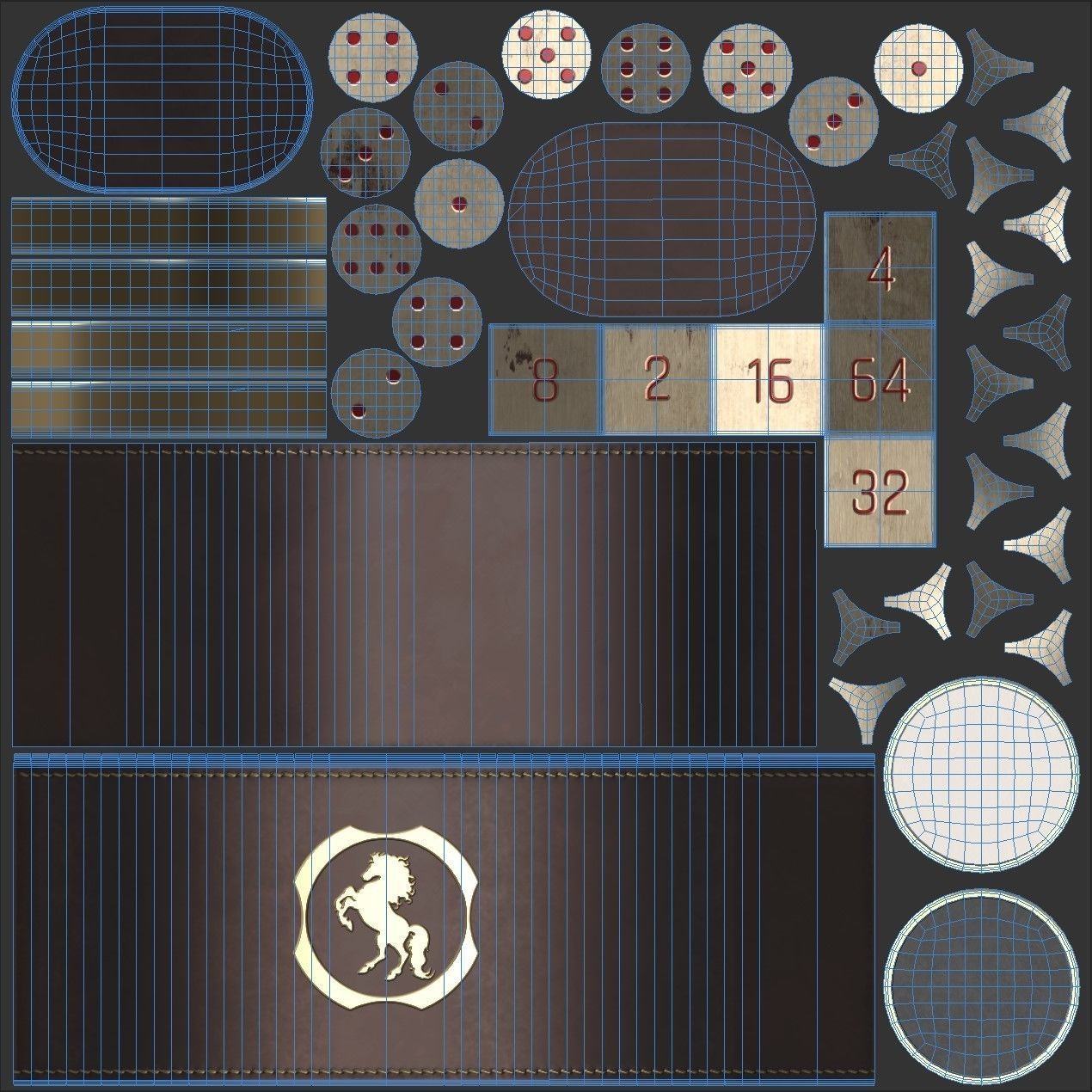 Backgammon board - 3 versions 3D model_14