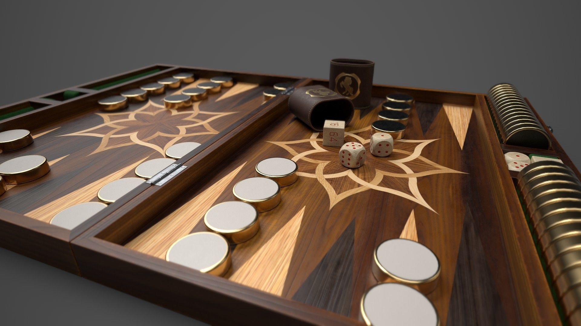 Backgammon board - 3 versions 3D model_5