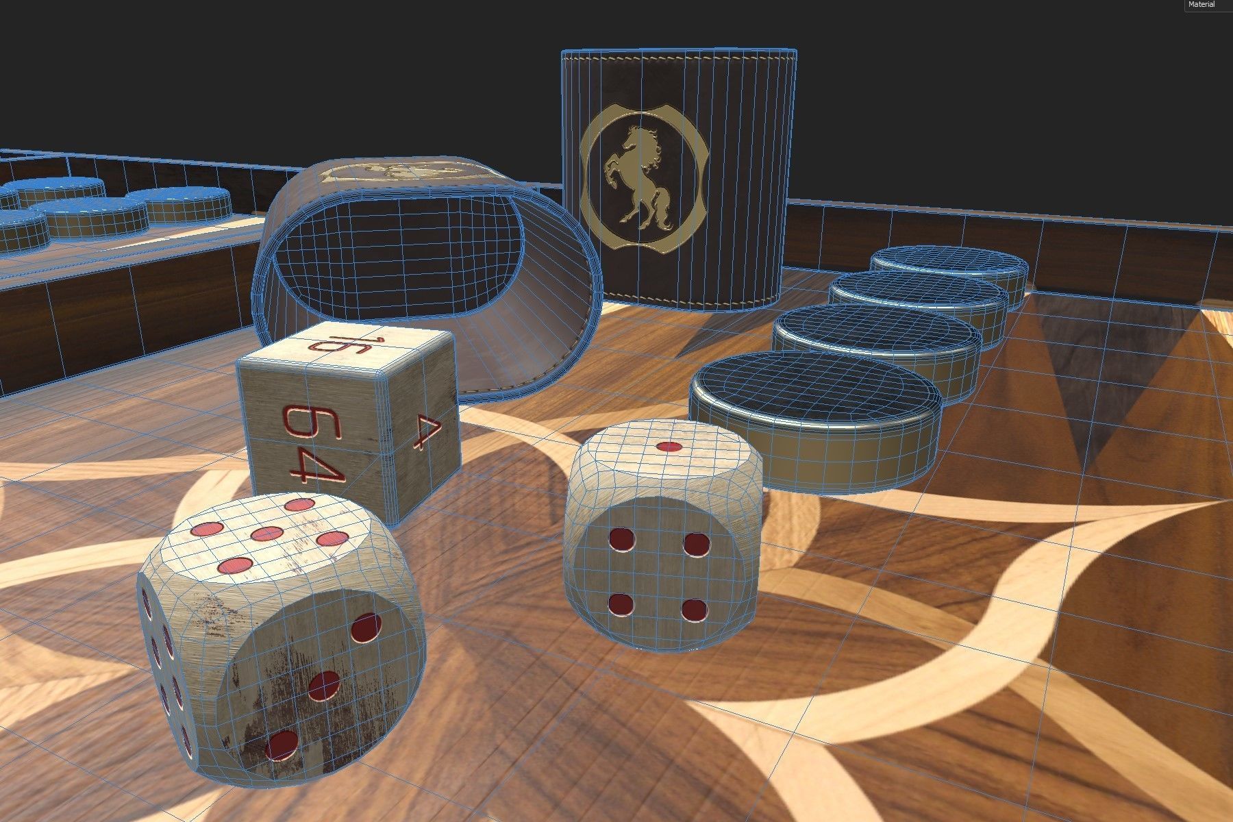 Backgammon board - 3 versions 3D model_10
