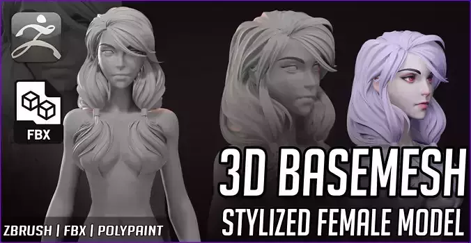 Basemesh Stylized Female 3D model