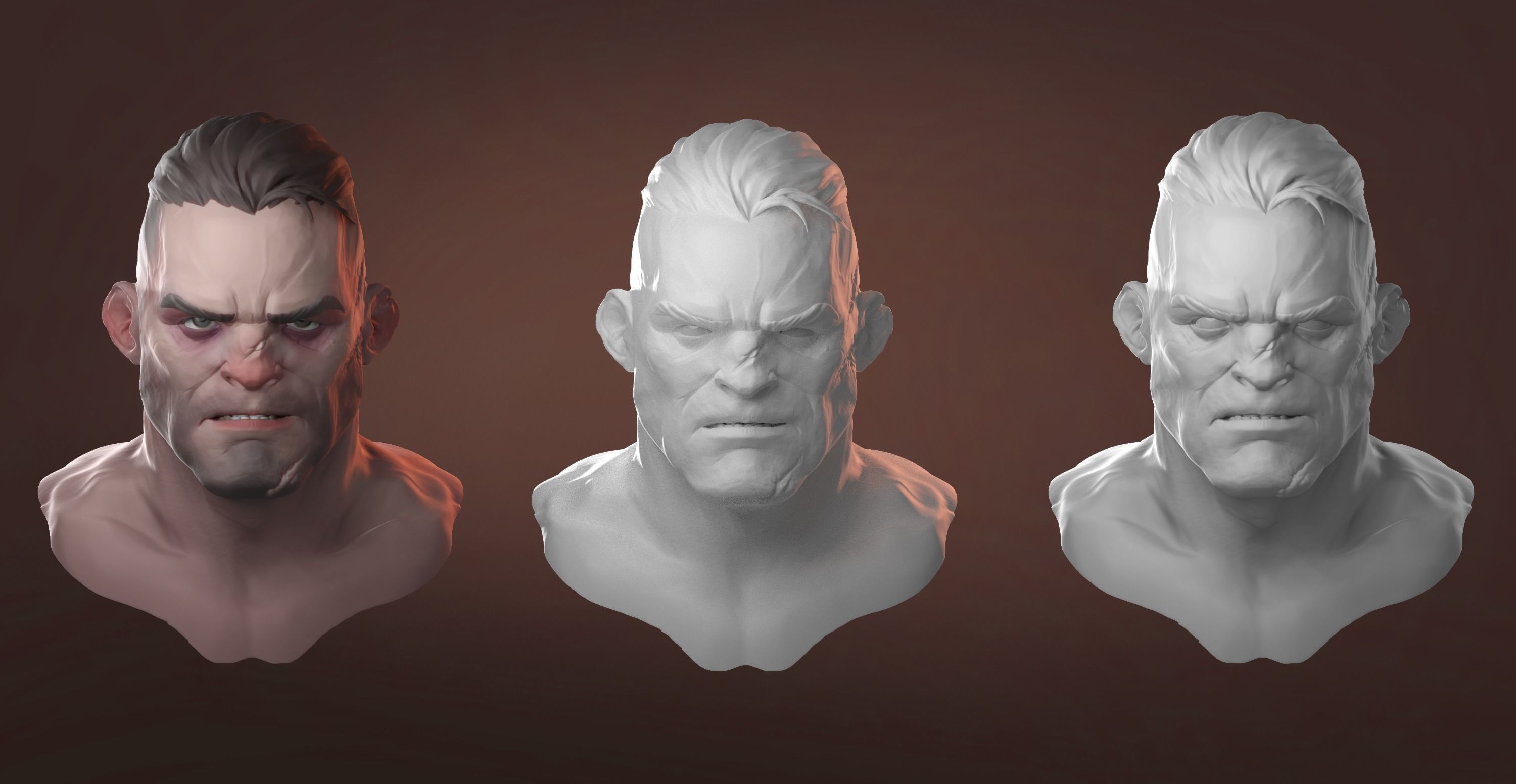 Dishonored Style Basemesh Headsculpt 3D model_1