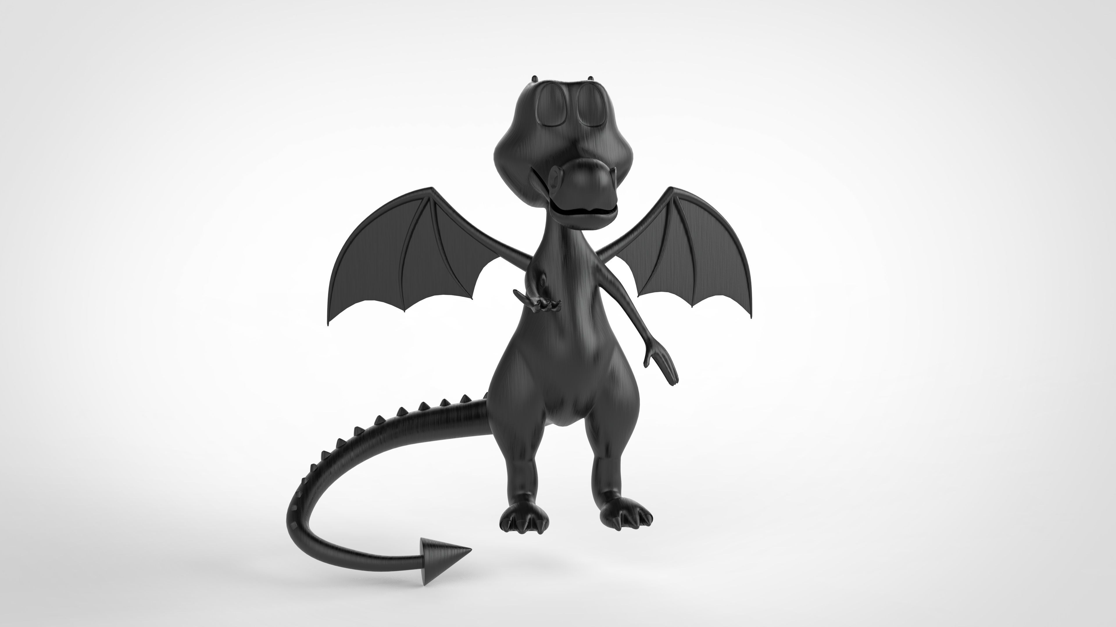 Funny dragon character model or Dragon cartoon 3D model_3