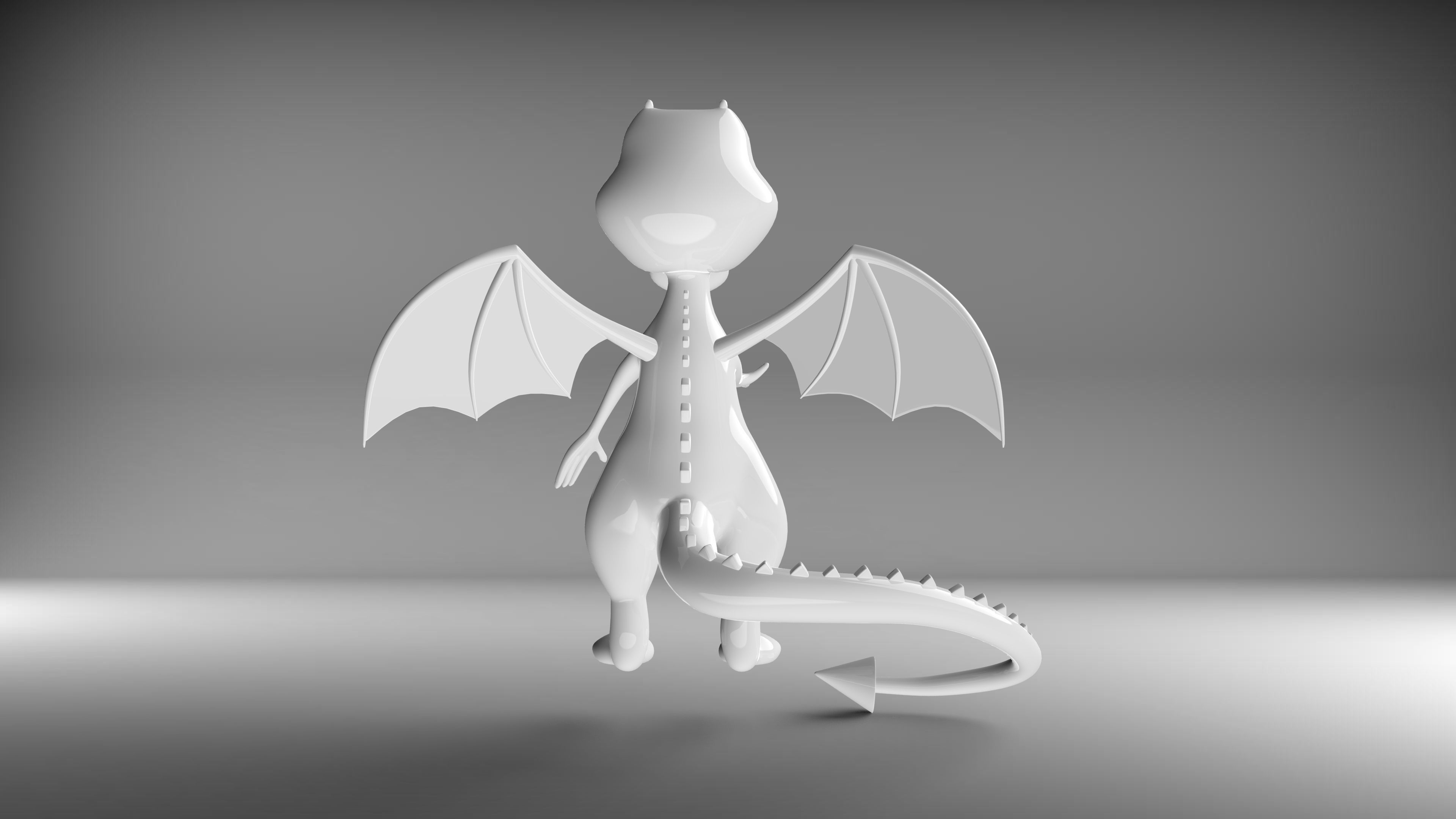 Funny dragon character model or Dragon cartoon 3D model_2