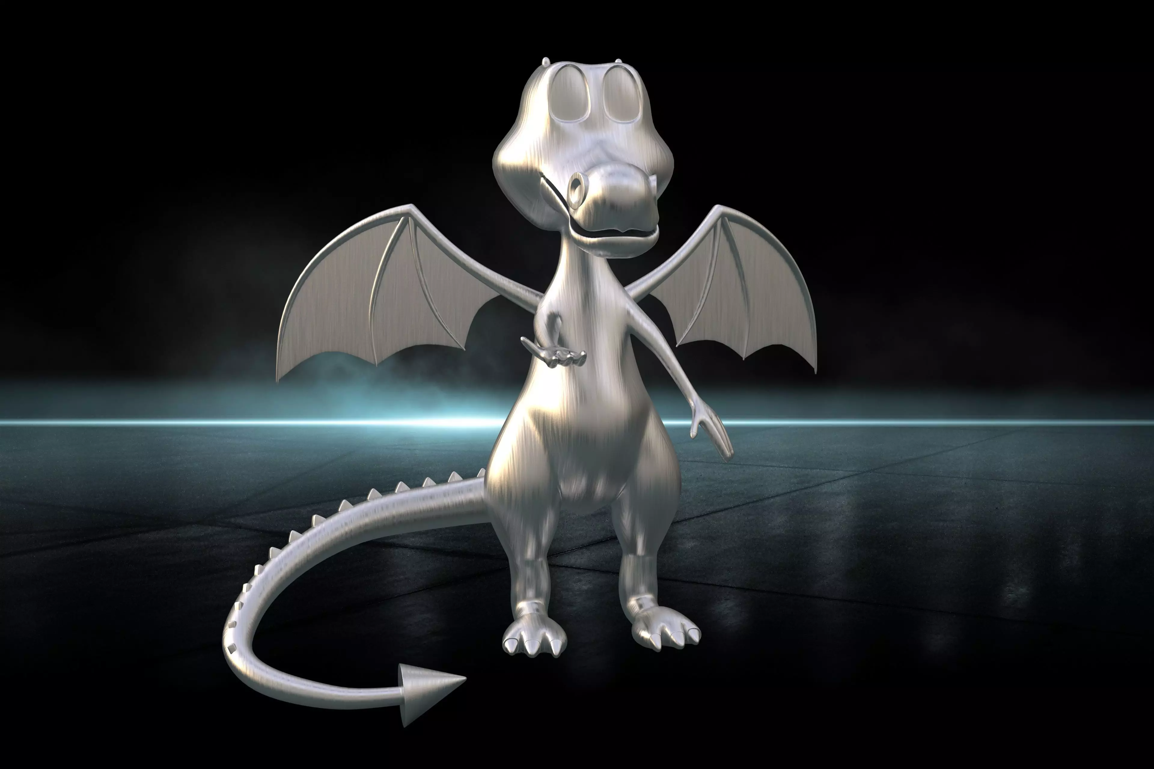 Funny dragon character model or Dragon cartoon 3D model_0