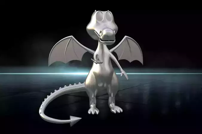 Funny dragon character model or Dragon cartoon