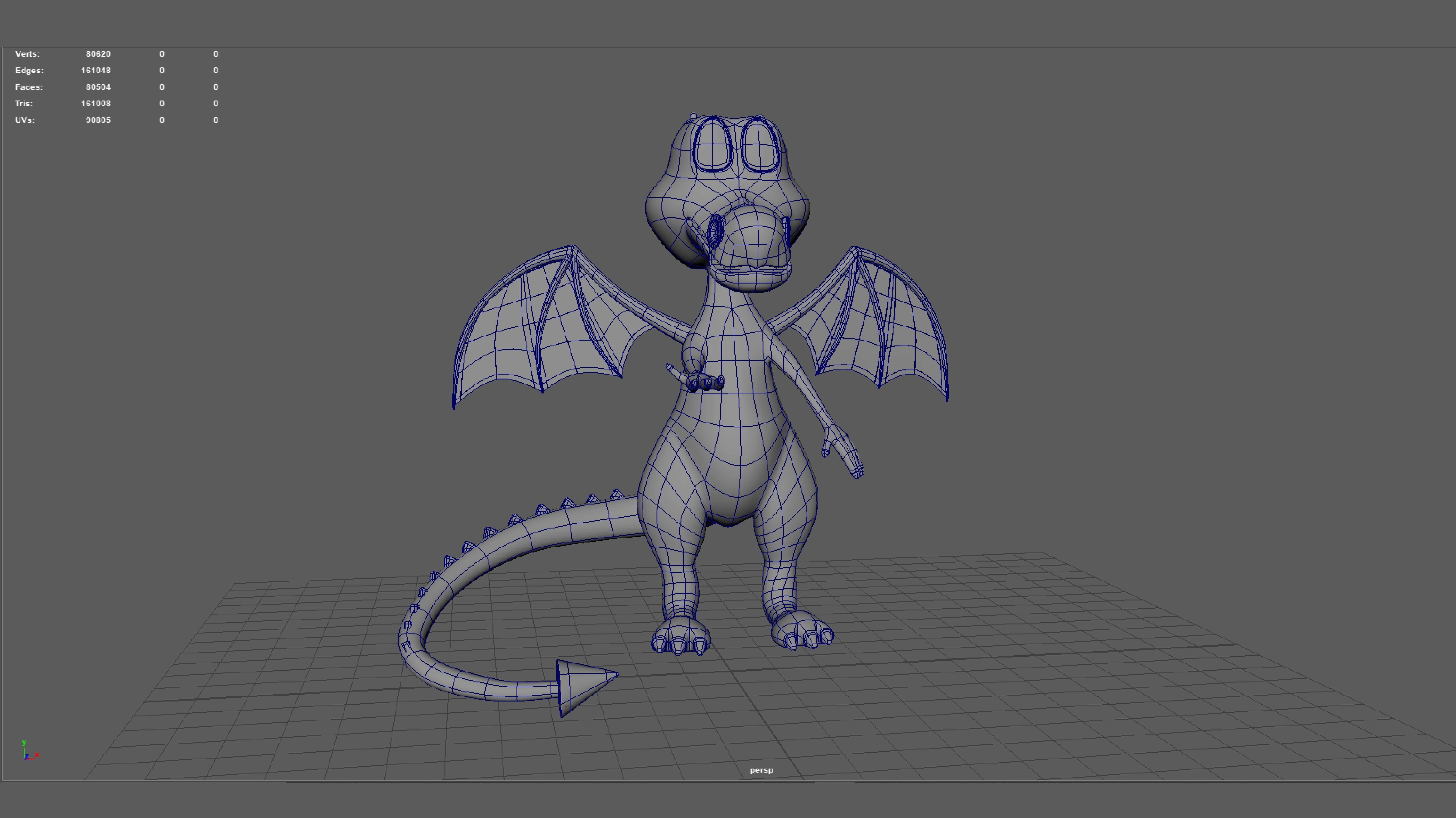 Funny dragon character model or Dragon cartoon 3D model_4