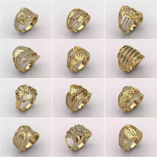 67 Files - Women Ring Womens Rings With Stone Models 3DM