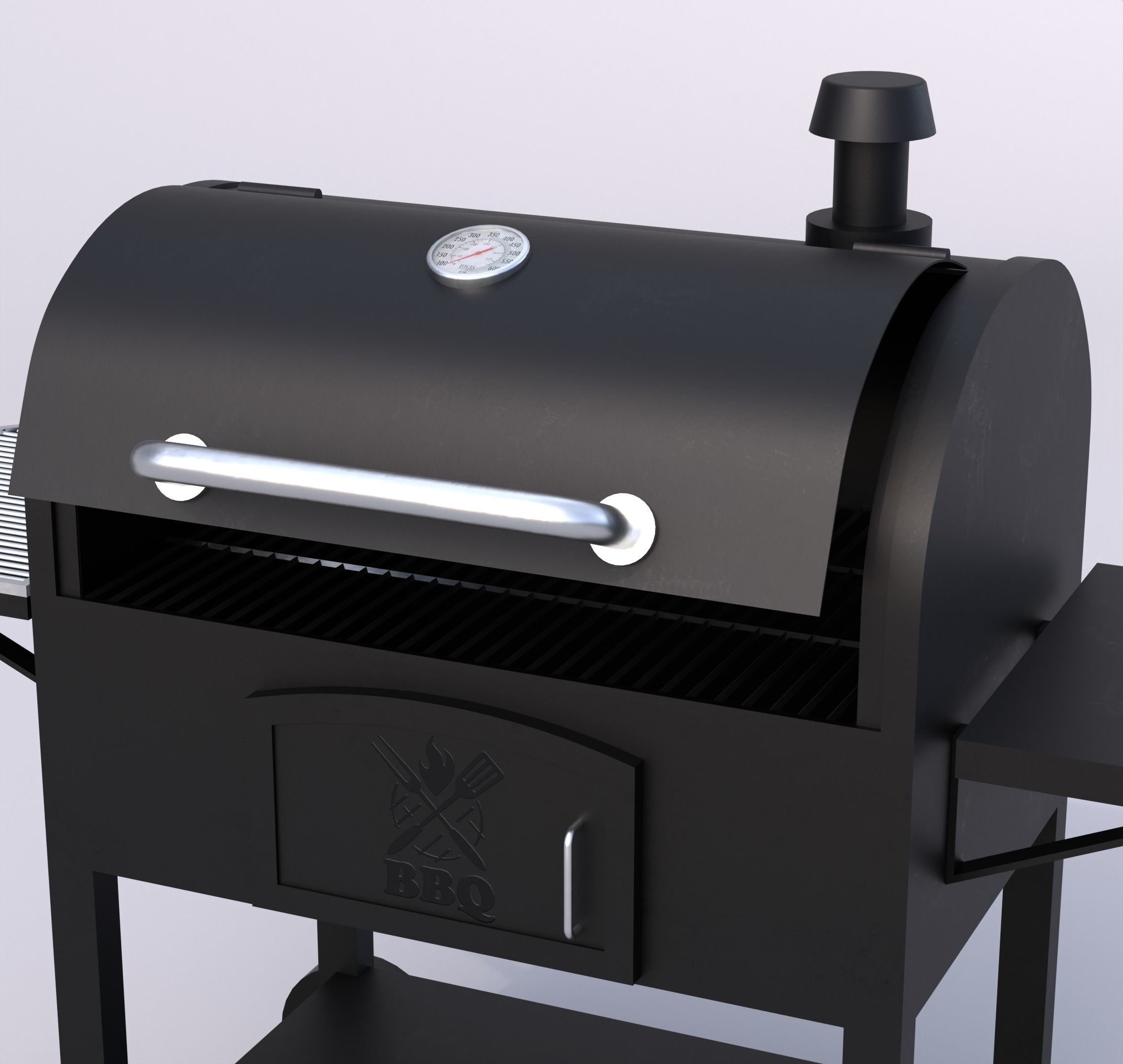 Charcoal Barbecue Grill Low-poly 3D model_1