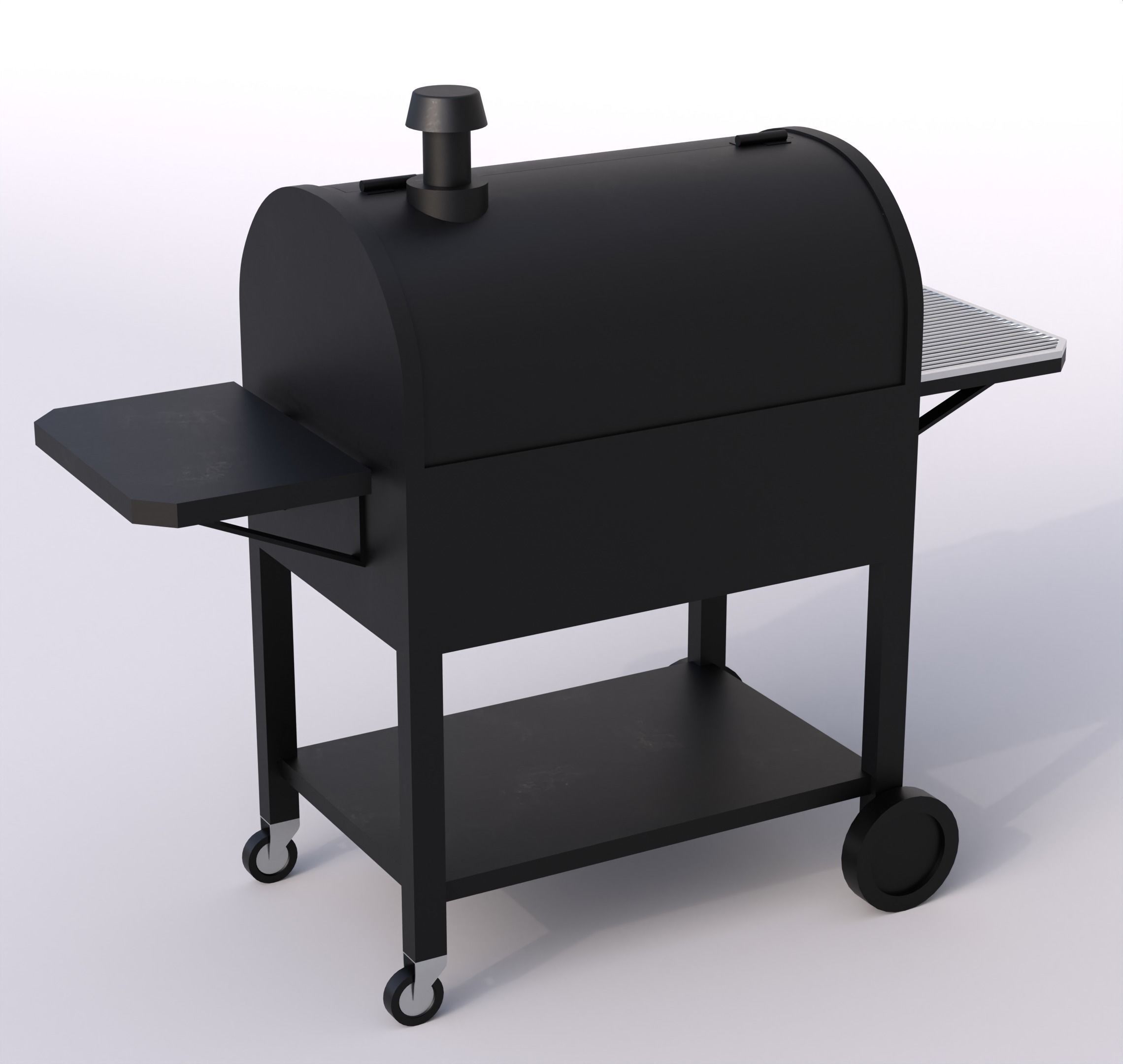 Charcoal Barbecue Grill Low-poly 3D model_5