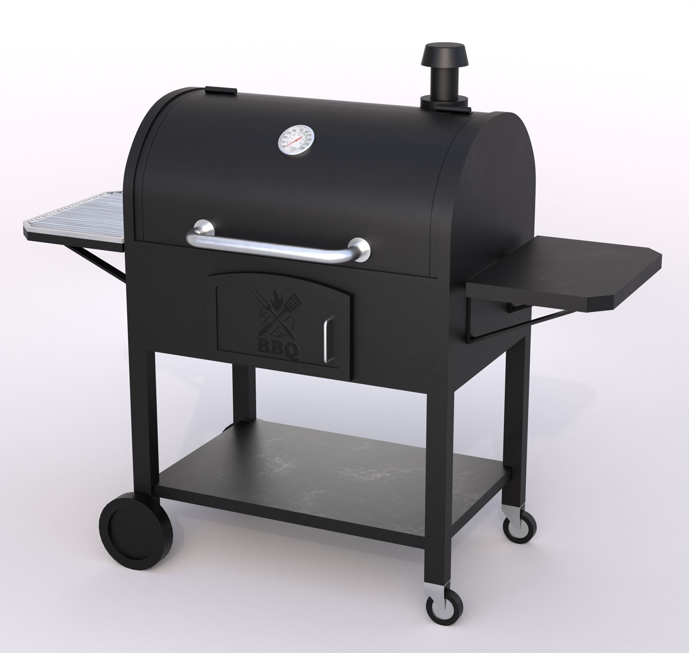 Charcoal Barbecue Grill Low-poly 3D model_3