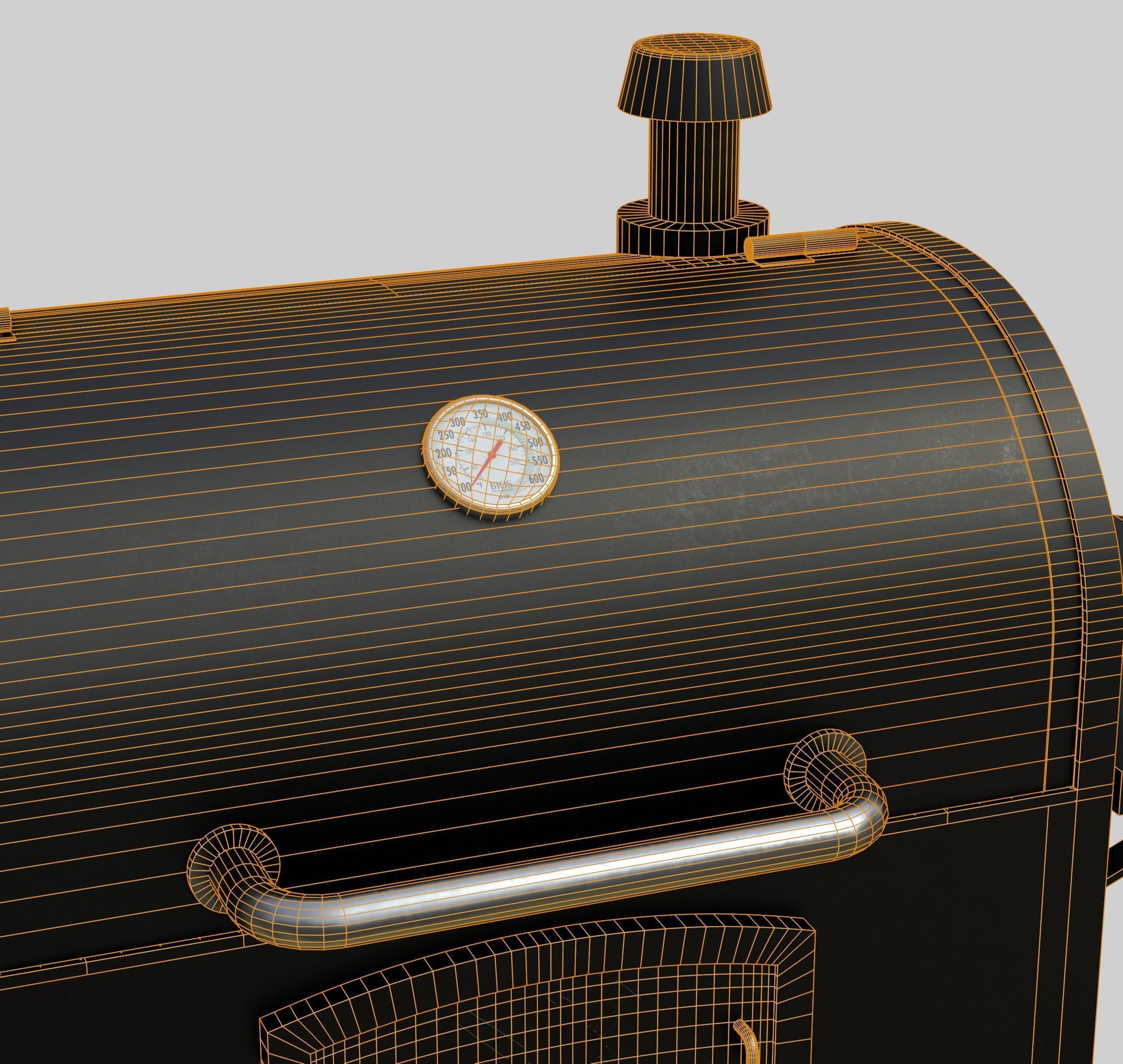 Charcoal Barbecue Grill Low-poly 3D model_9