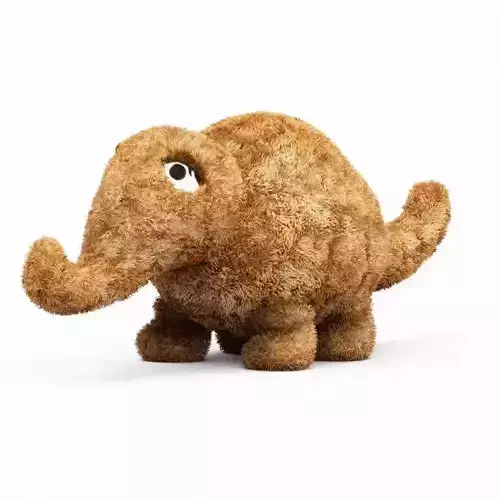 Elephant Toy With Brown Fur