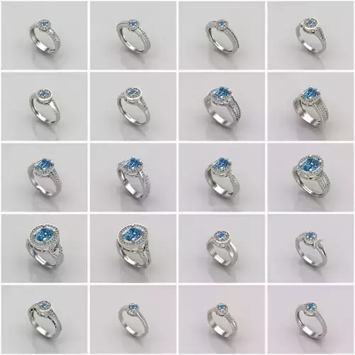 107 Files- Women Ring Womens Rings With Stone Models 3DM