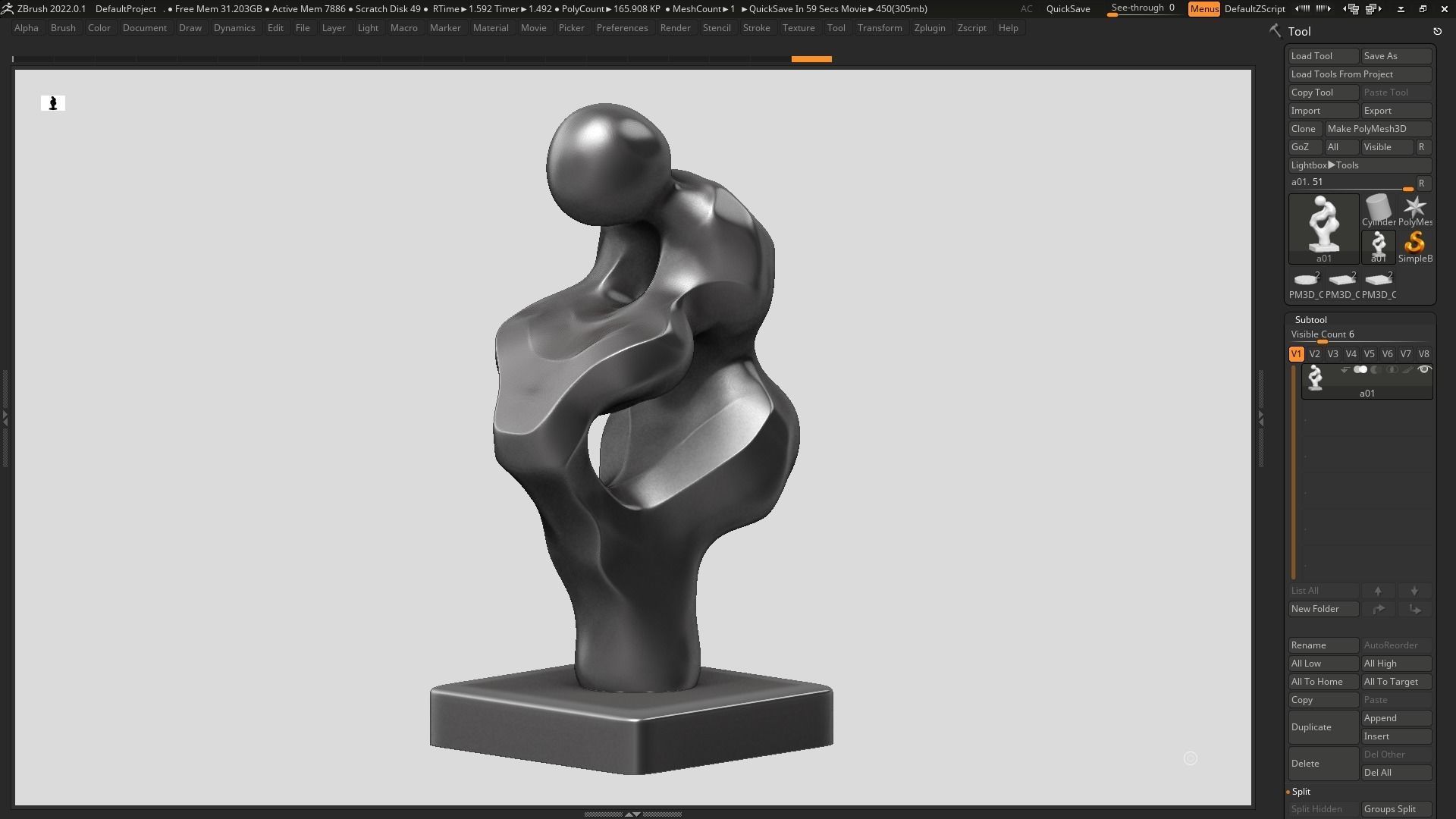 Modern Abstract Human Anatomy sculpture 3d print model 136 3D print model_3