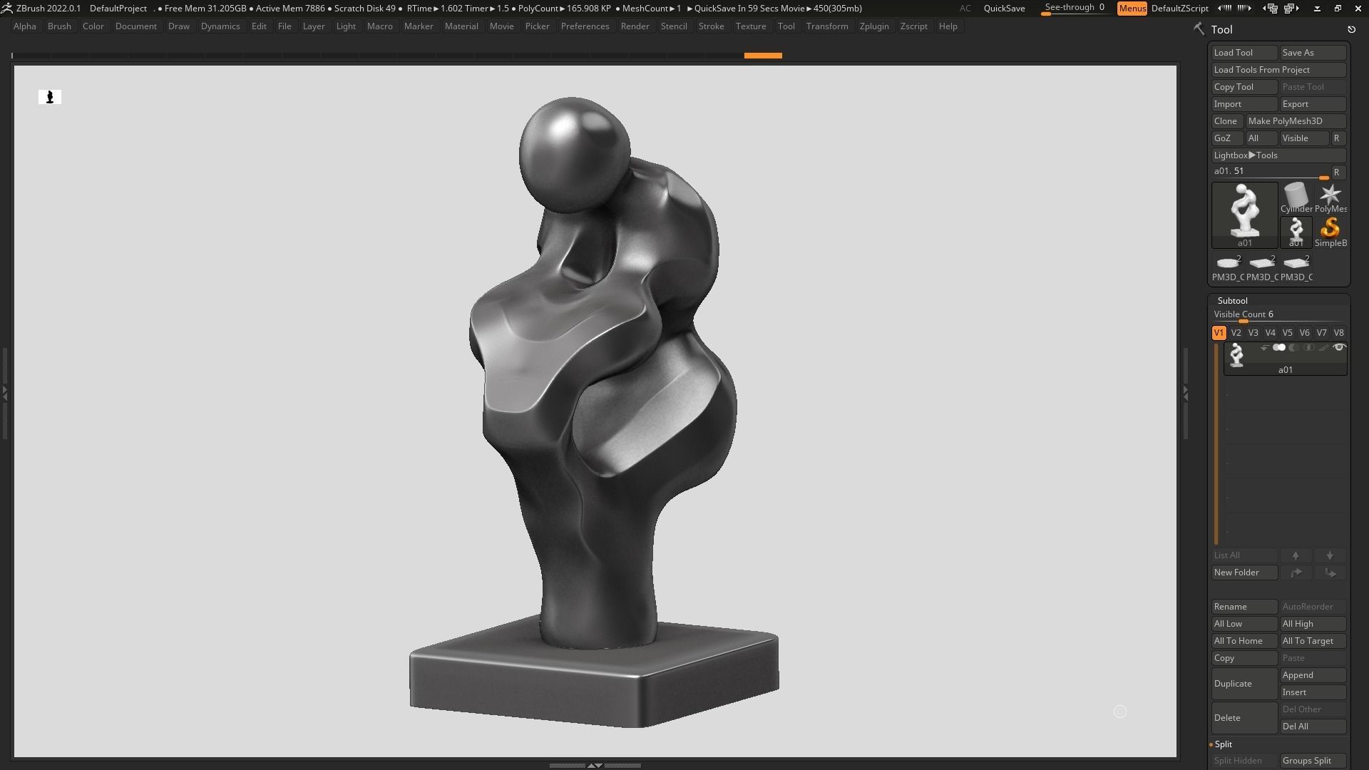 Modern Abstract Human Anatomy sculpture 3d print model 136 3D print model_4