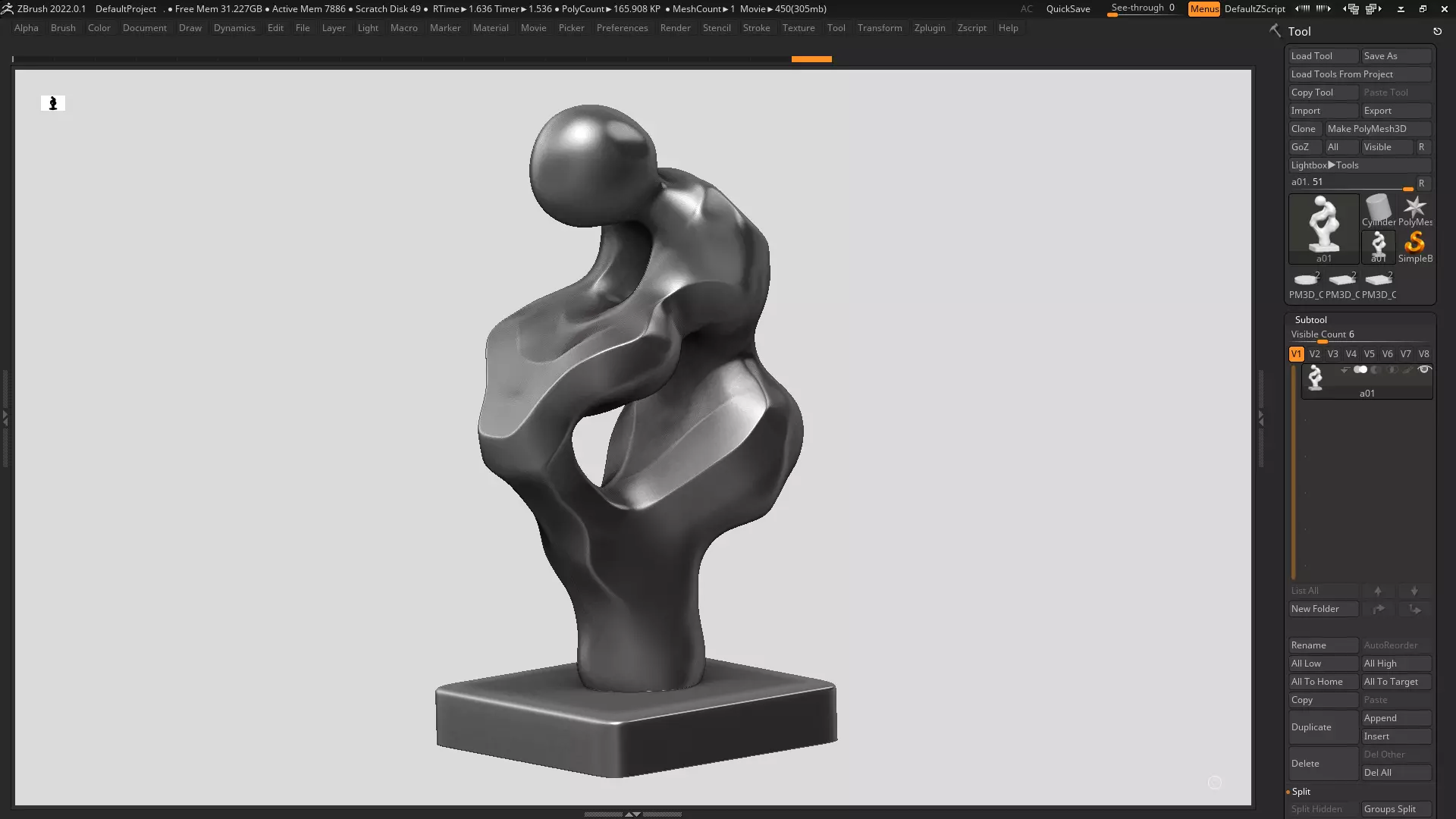 Modern Abstract Human Anatomy sculpture 3d print model 136 3D print model_0