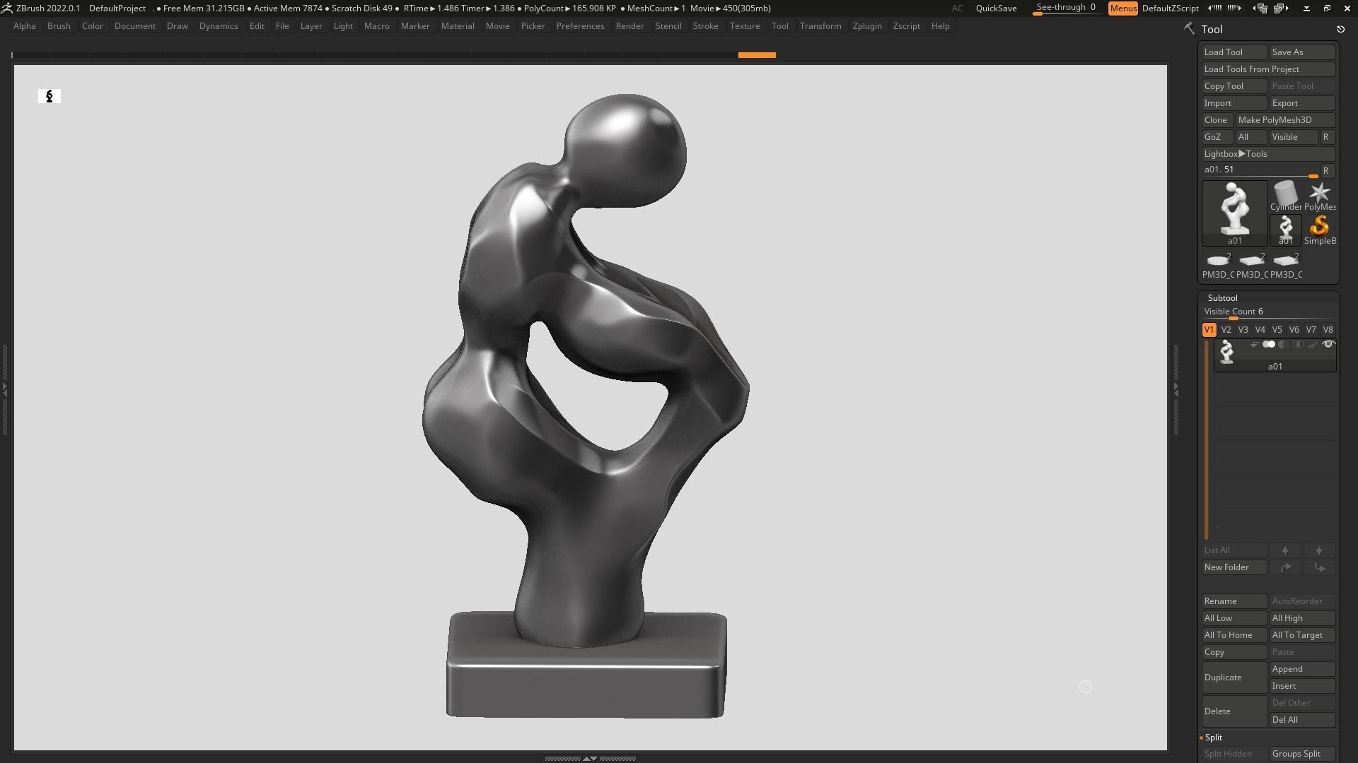 Modern Abstract Human Anatomy sculpture 3d print model 136 3D print model_8