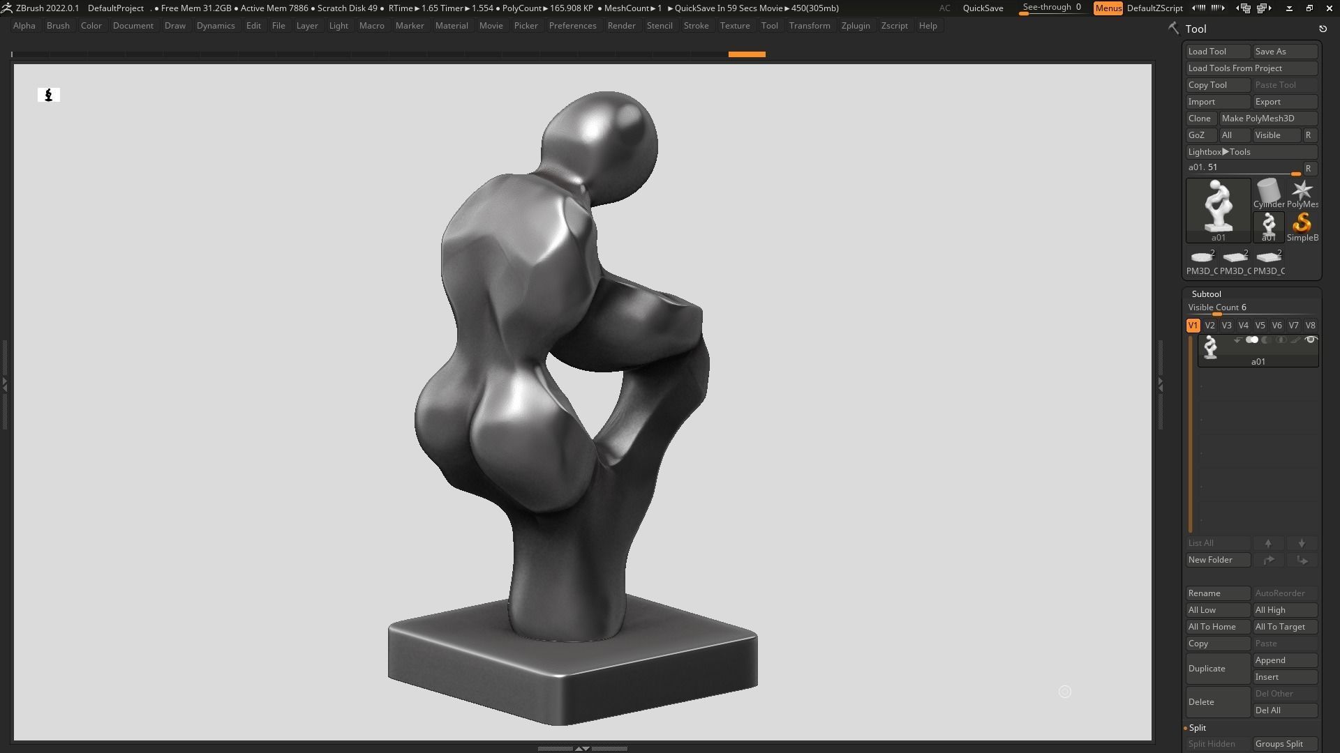 Modern Abstract Human Anatomy sculpture 3d print model 136 3D print model_9