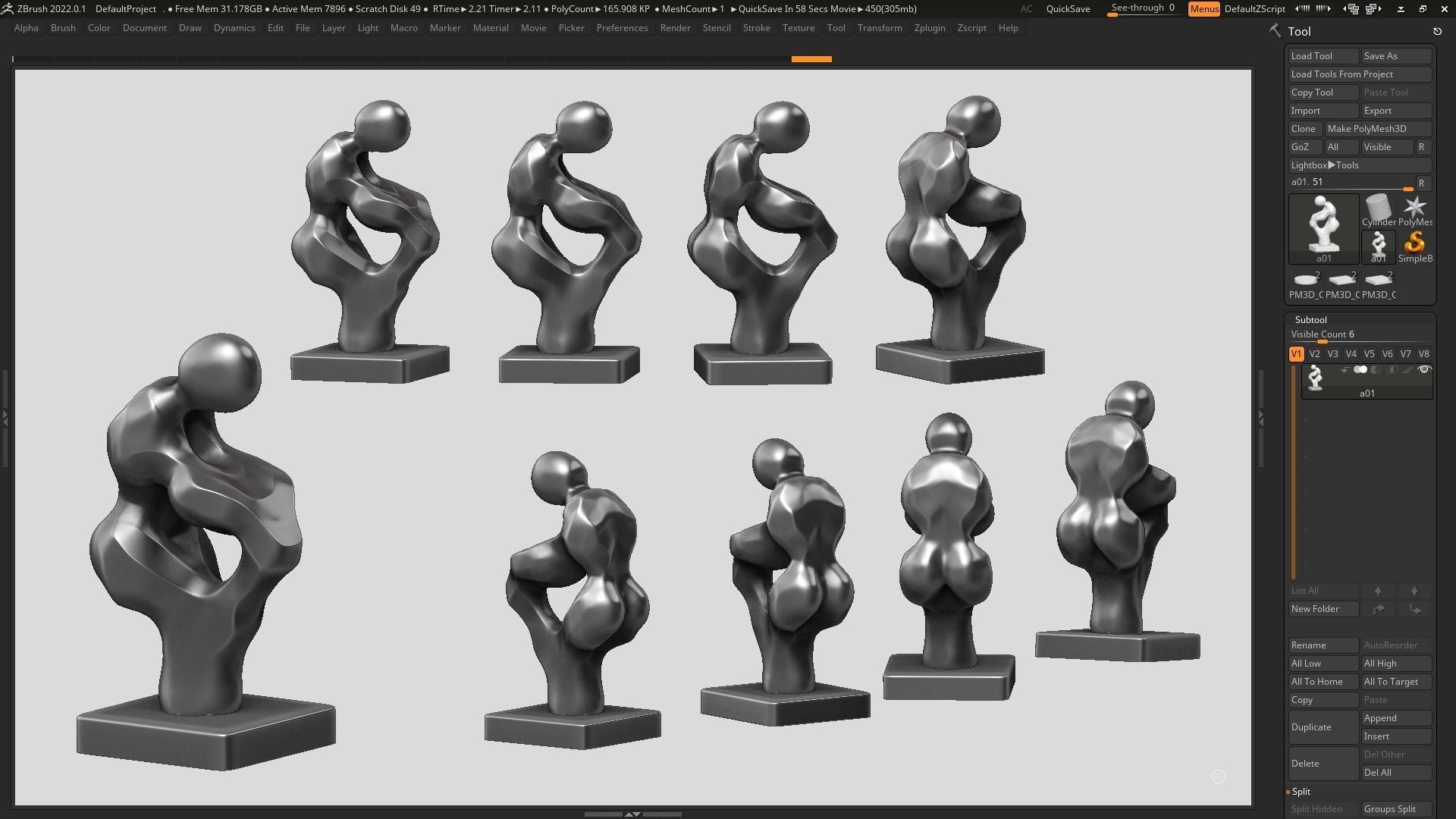 Modern Abstract Human Anatomy sculpture 3d print model 136 3D print model_2