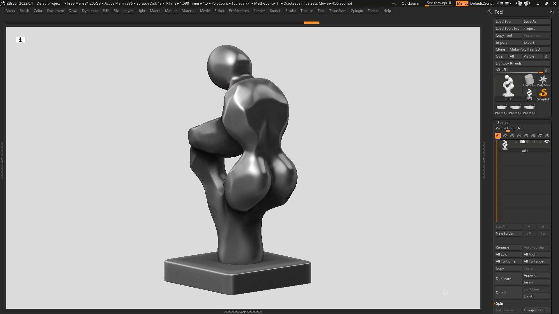 Modern Abstract Human Anatomy sculpture 3d print model 136 3D print model_11