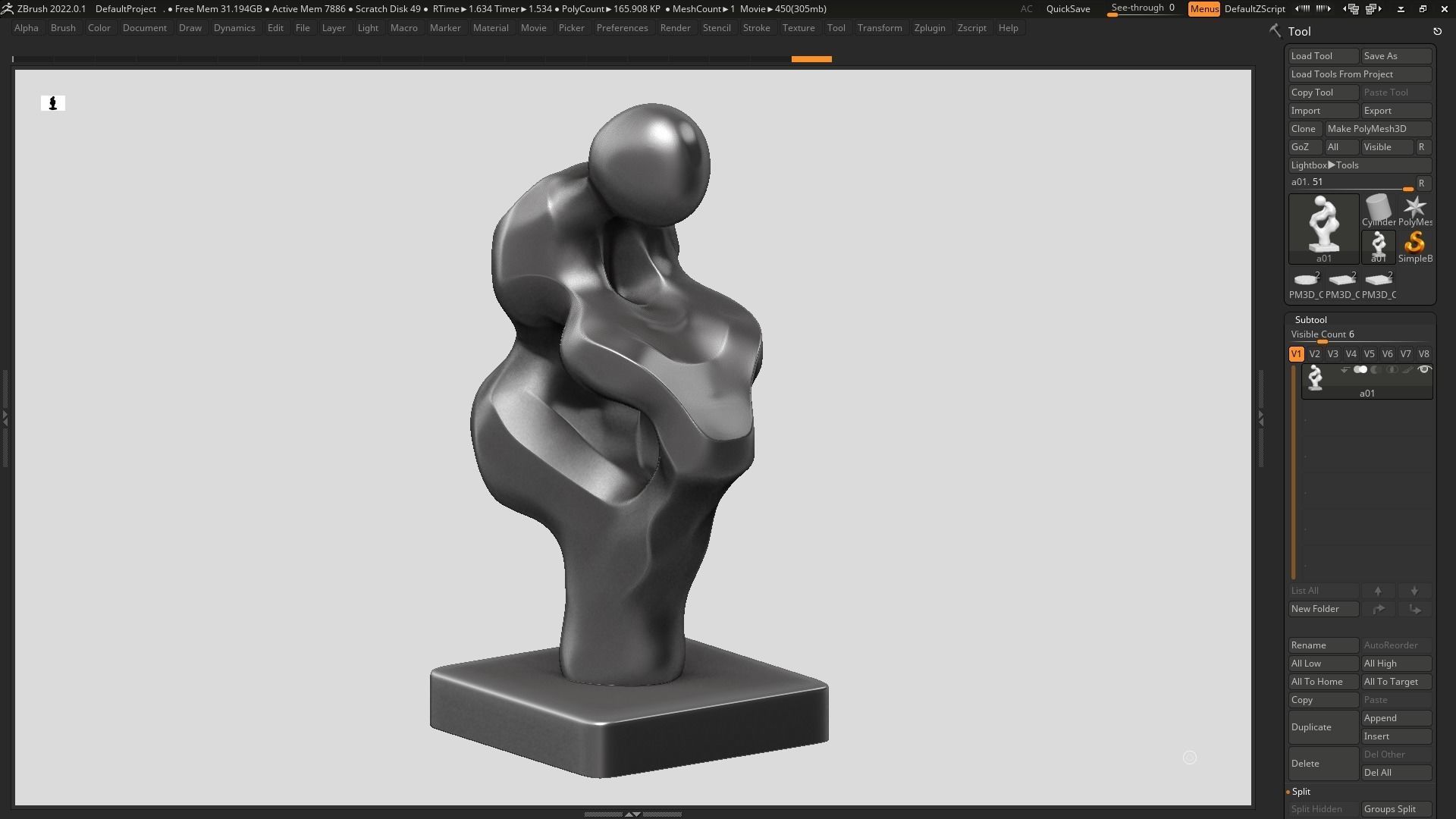 Modern Abstract Human Anatomy sculpture 3d print model 136 3D print model_6