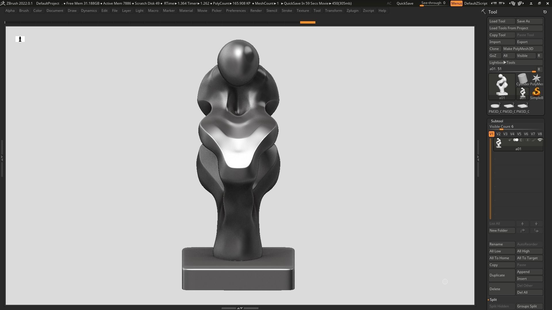 Modern Abstract Human Anatomy sculpture 3d print model 136 3D print model_5