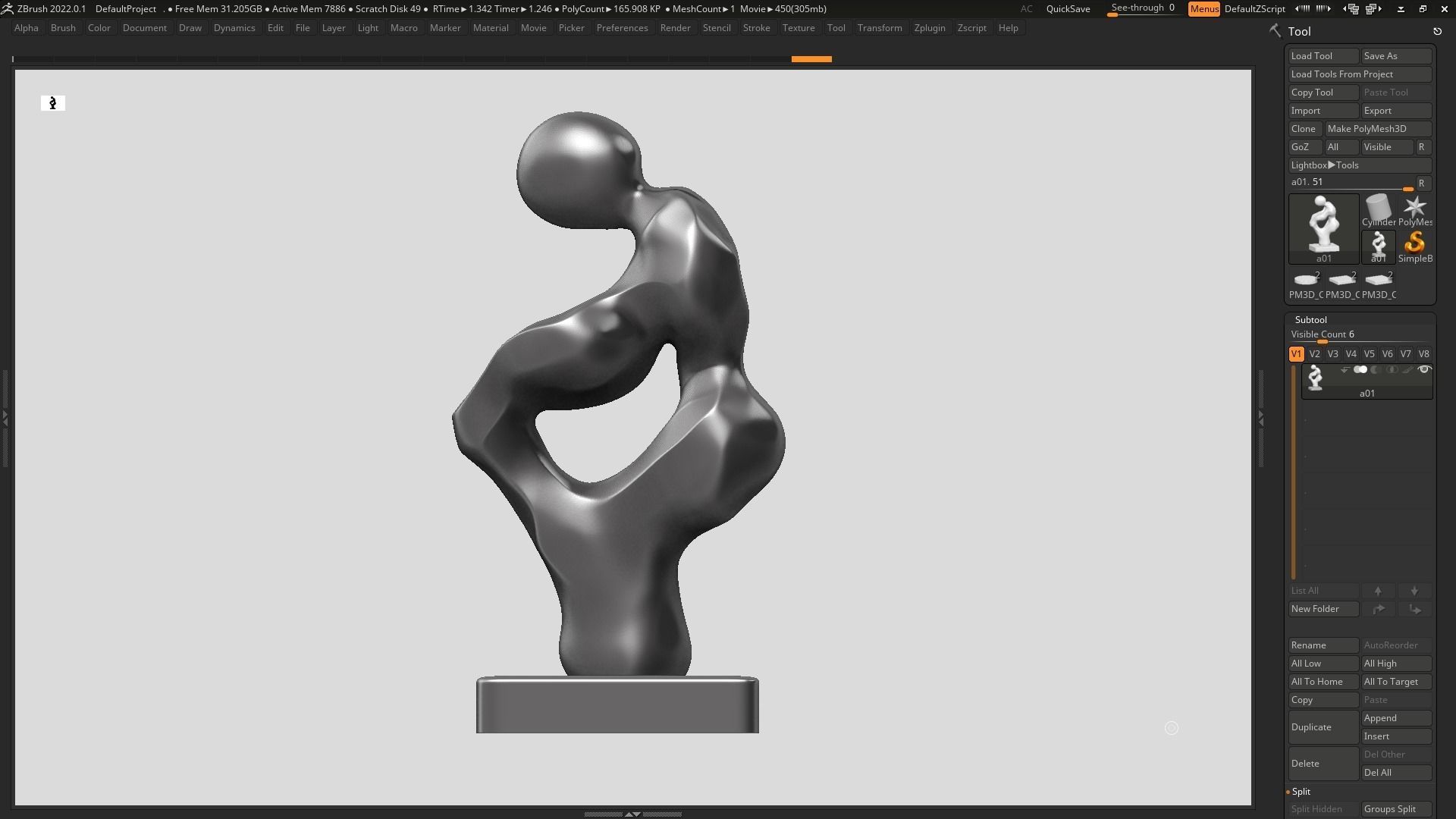 Modern Abstract Human Anatomy sculpture 3d print model 136 3D print model_12