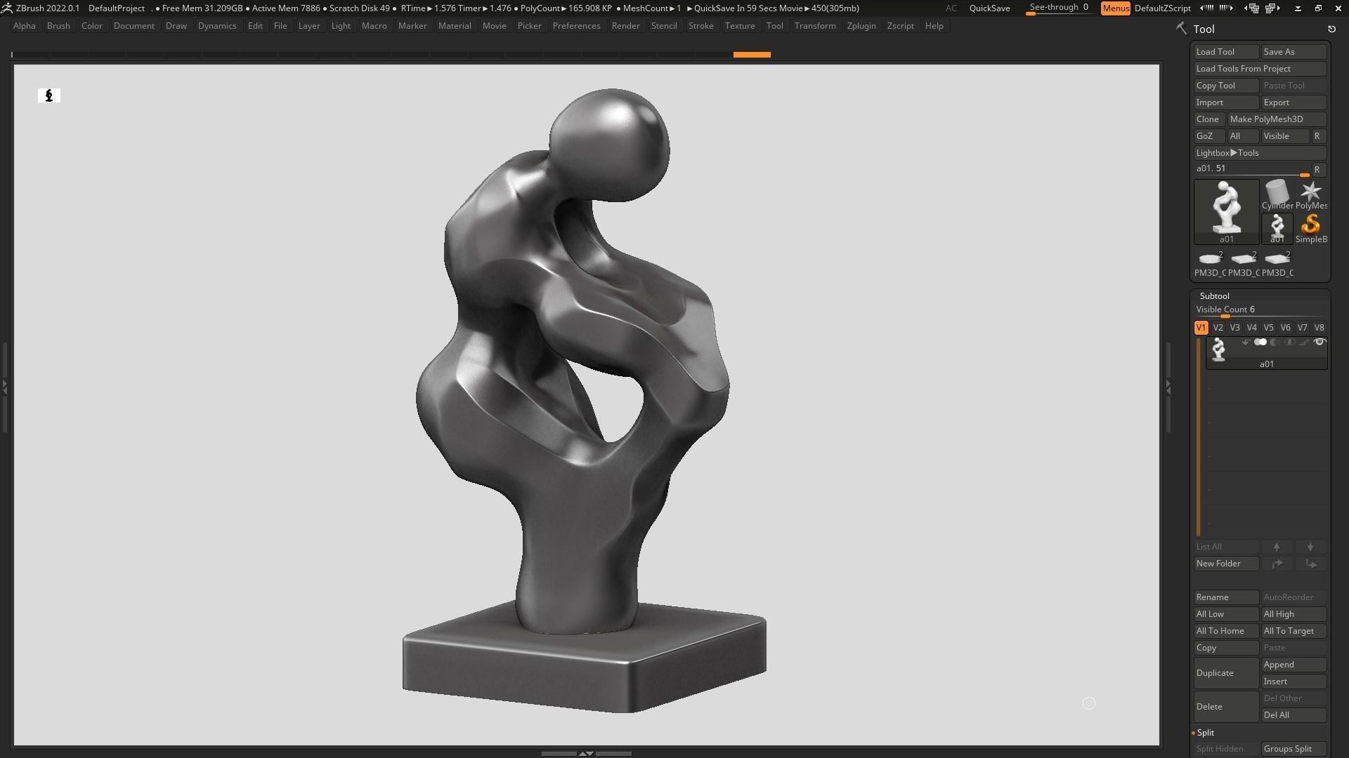 Modern Abstract Human Anatomy sculpture 3d print model 136 3D print model_7