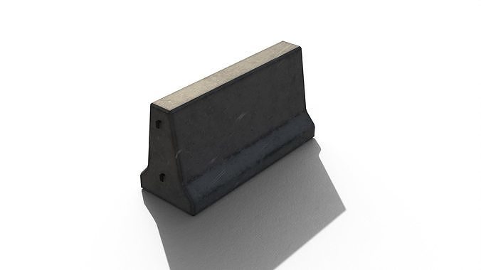 Concrete barrier Free low-poly 3D model