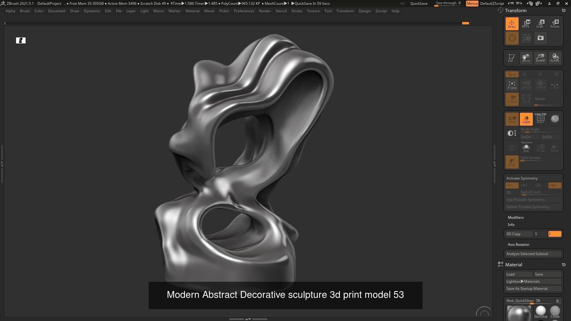 139 Modern Abstract Decorative sculpture 3d print 3D Model Collection_90