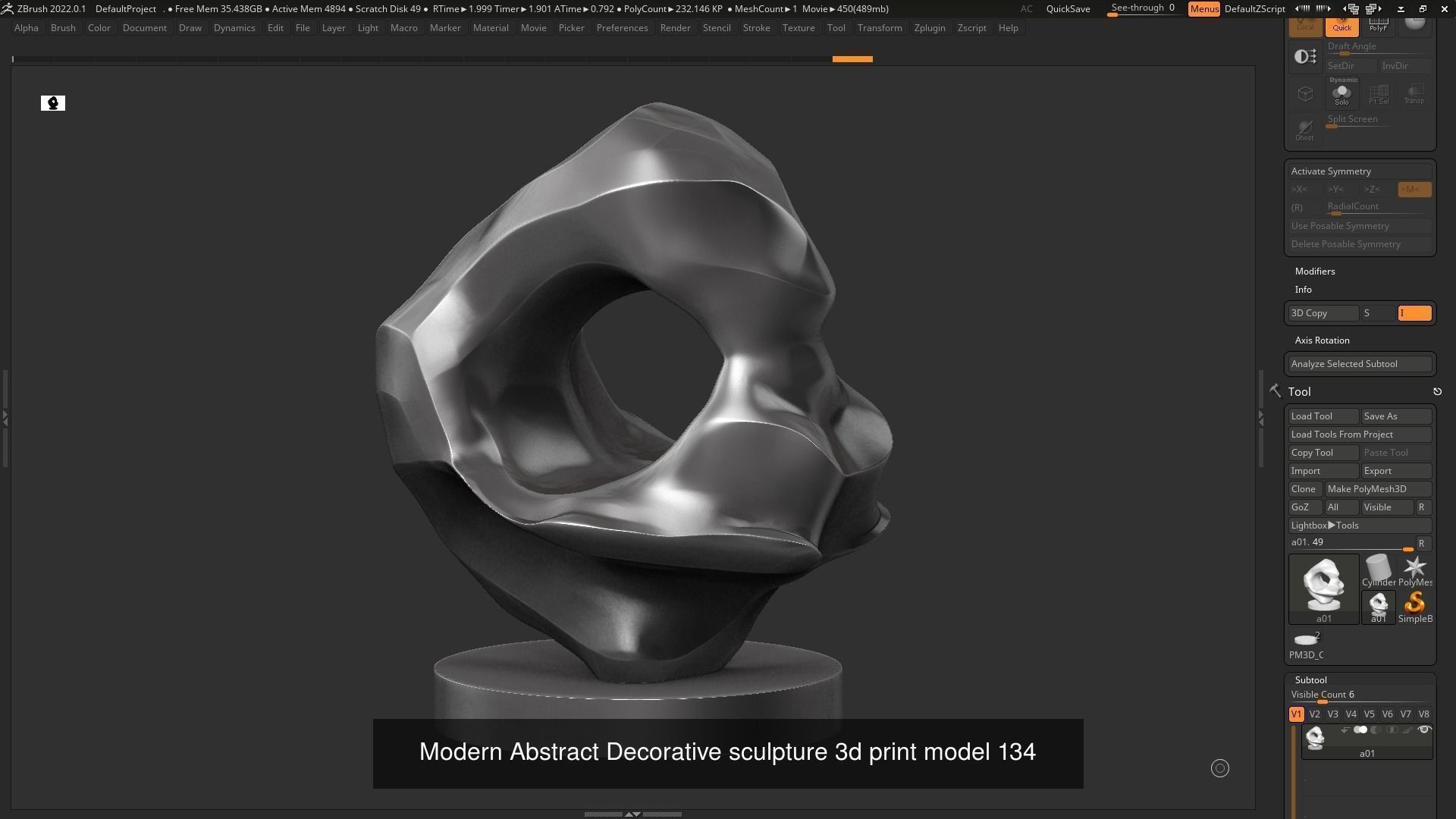 139 Modern Abstract Decorative sculpture 3d print 3D Model Collection_173