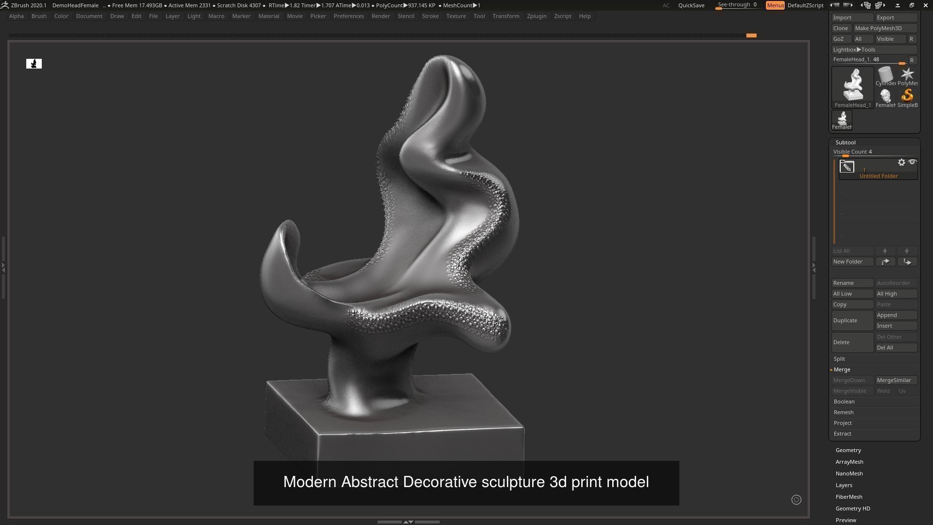 139 Modern Abstract Decorative sculpture 3d print 3D Model Collection_48