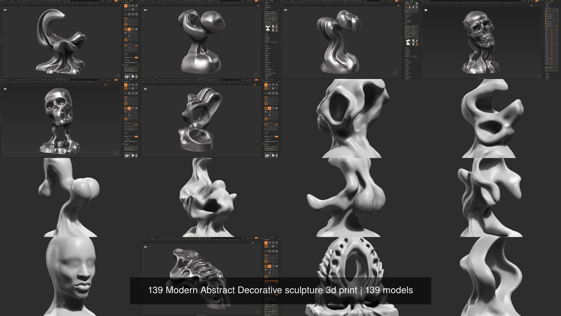 139 Modern Abstract Decorative sculpture 3d print 3D Model Collection_23