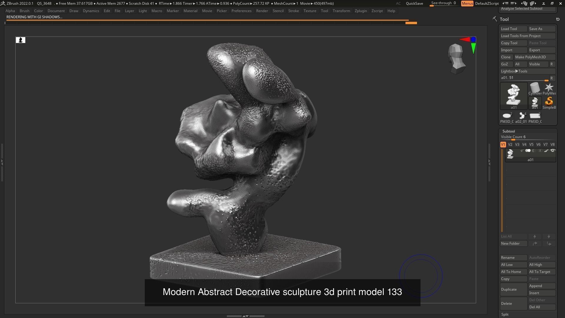 139 Modern Abstract Decorative sculpture 3d print 3D Model Collection_172