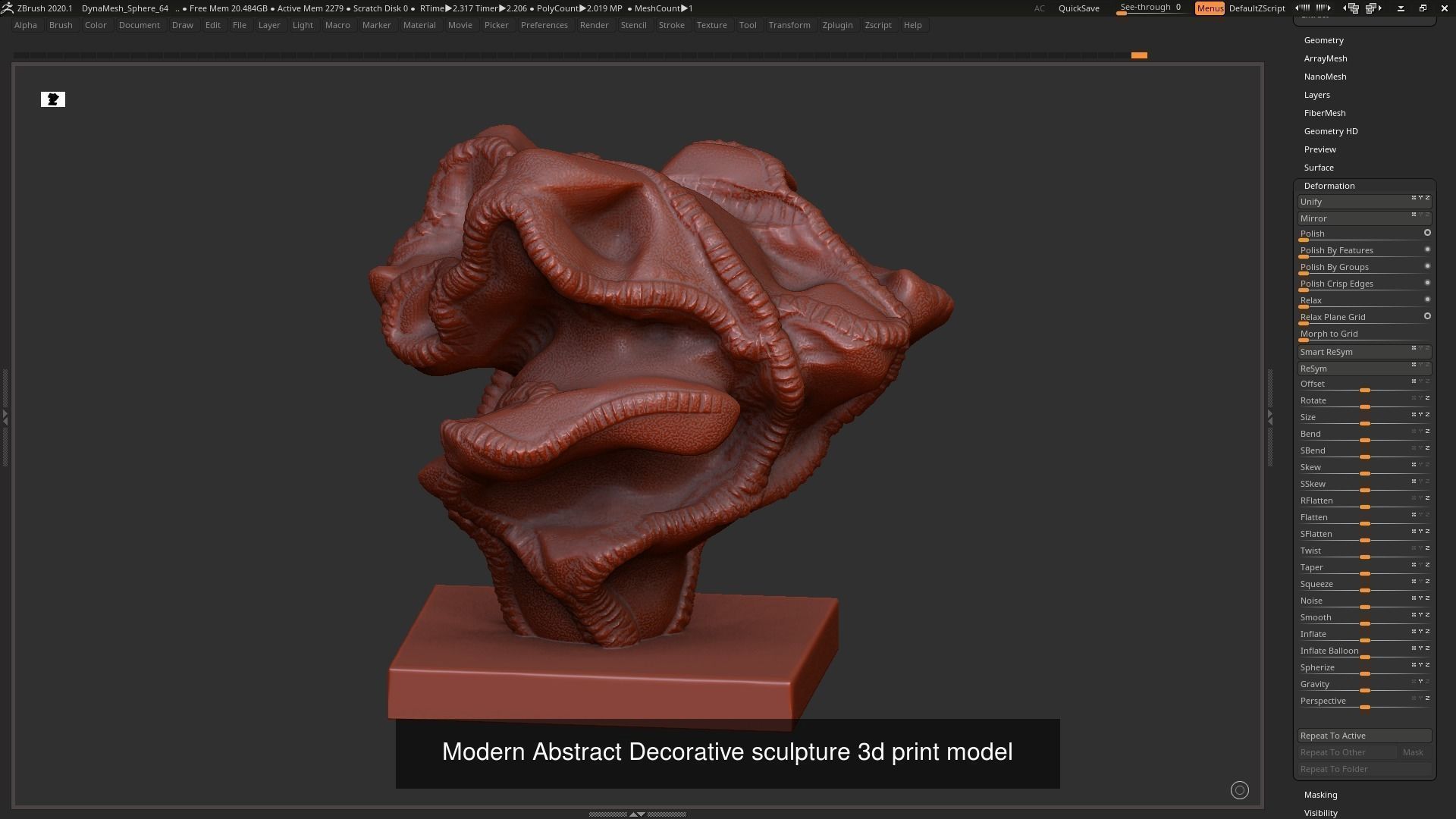 139 Modern Abstract Decorative sculpture 3d print 3D Model Collection_43